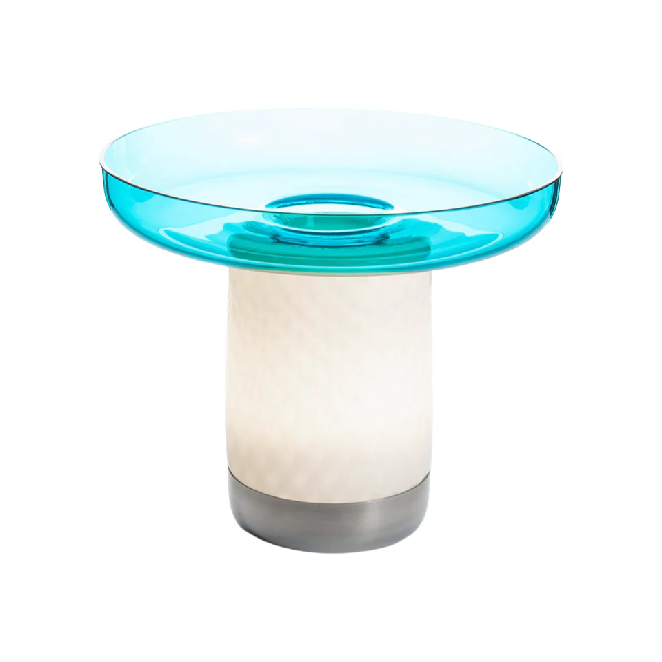 Lampa przenośna BONTA PLATE biały z turkusowym