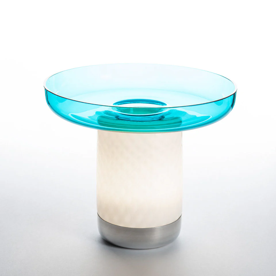 Lampa przenośna BONTA PLATE biały z turkusowym - Image 3