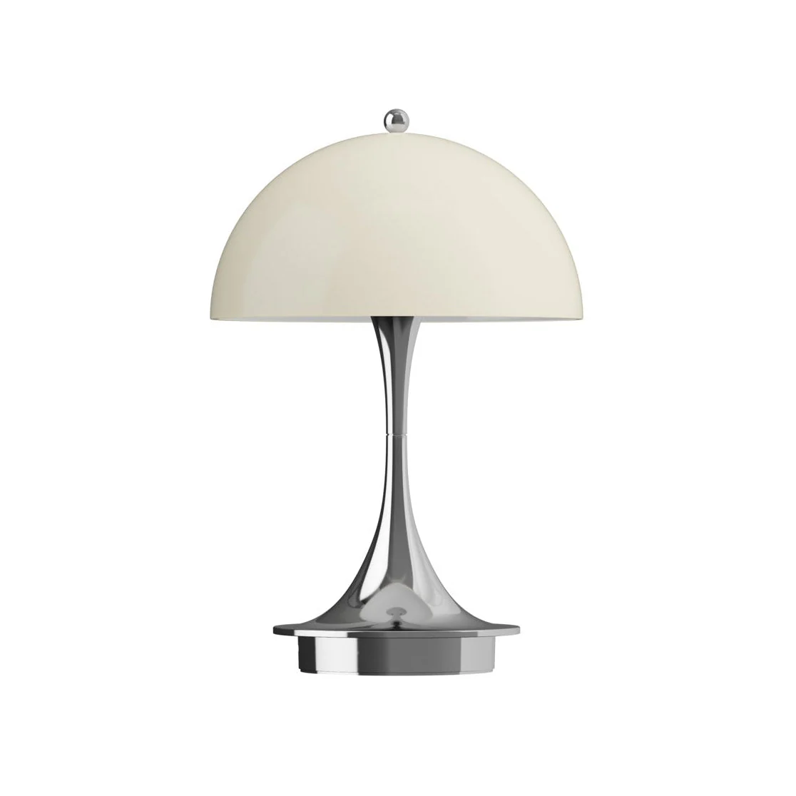 Lampa przenośna PANTHELLA 160 beżowy opal z chromowaną podstawą
