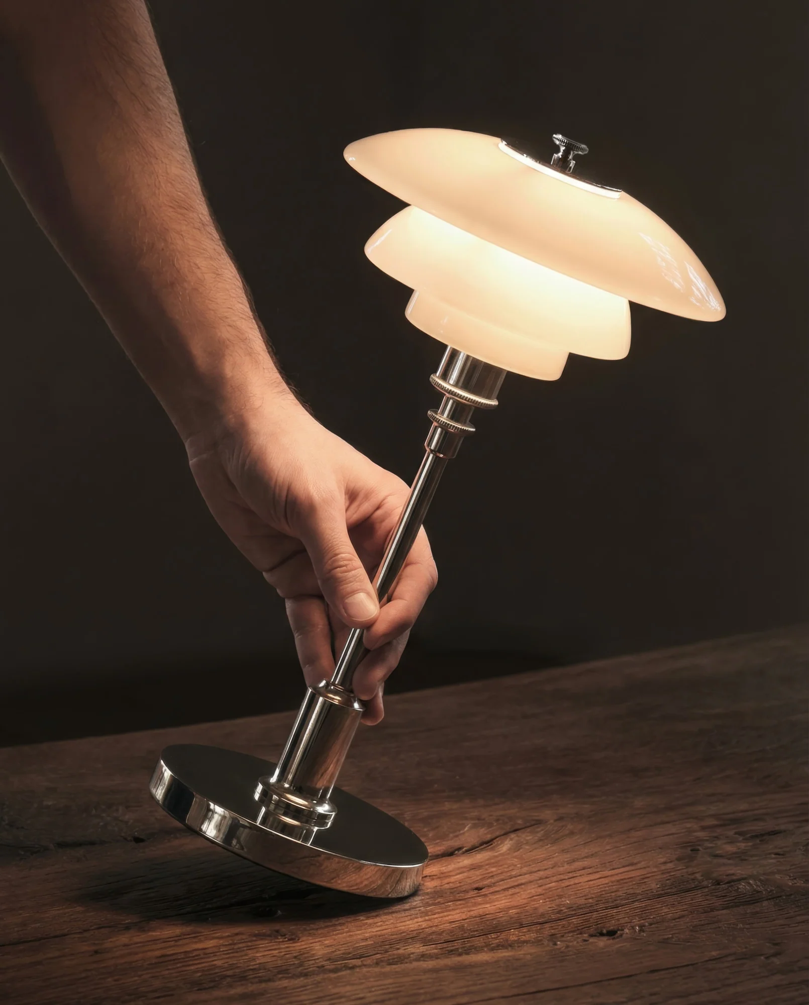 Lampa przenośna PH 1/1 biały z chromowaną podstawą - Image 11