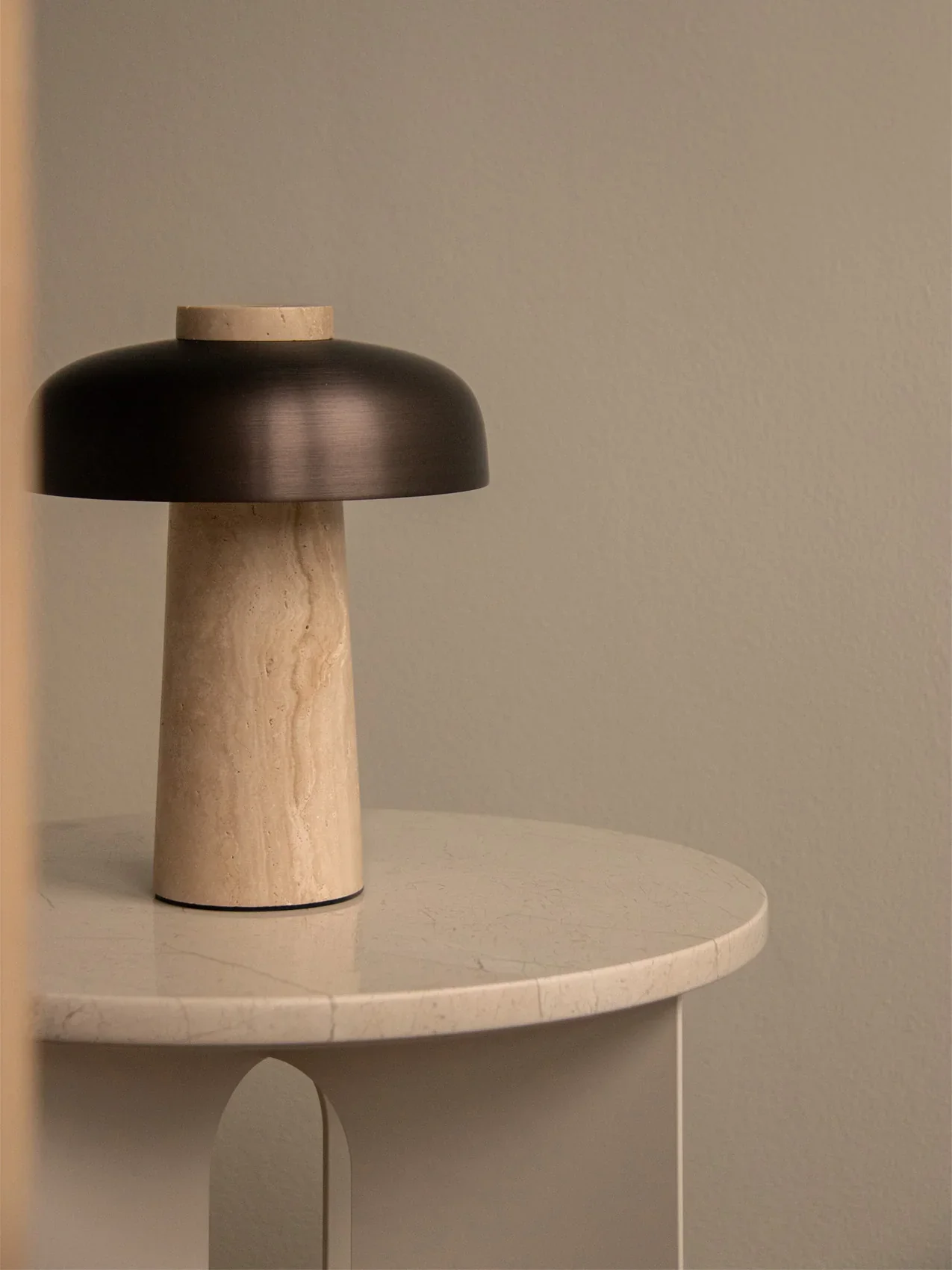 Lampa przenośna REVERSE brązowy klosz z kamienną podstawą - Image 3