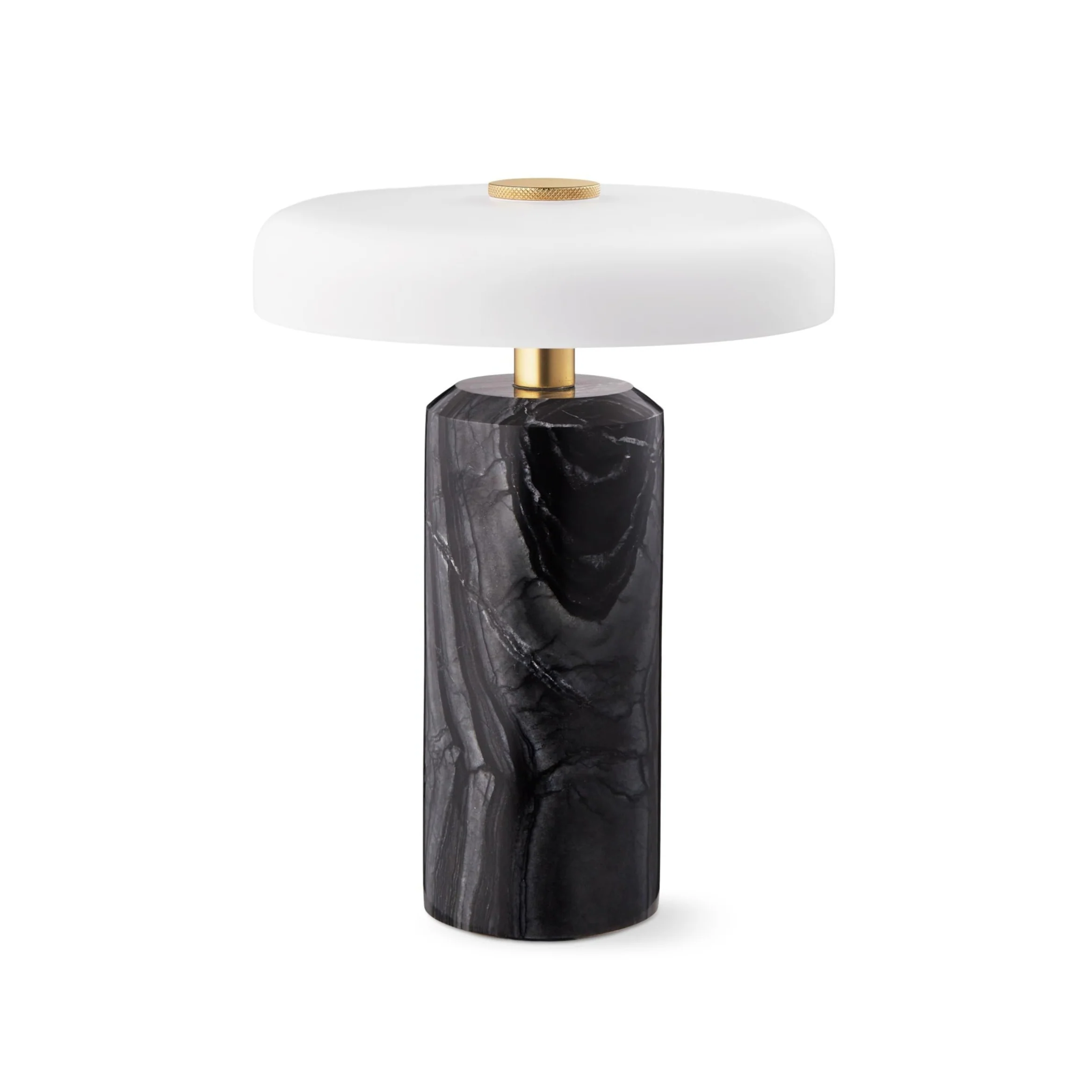 Lampa przenośna TRIP czarny marmur z mlecznobiałym szkłem