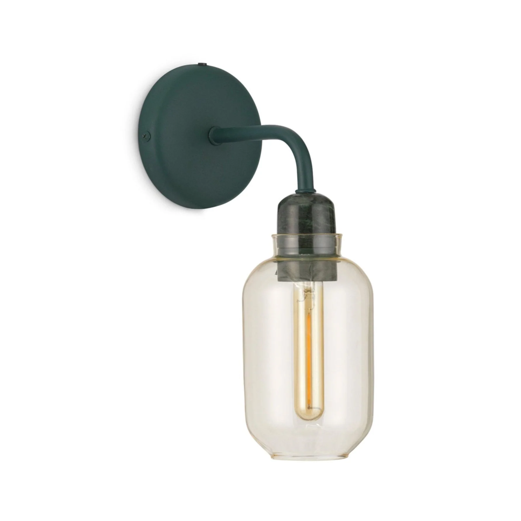 Lampa ścienna AMP żółte szkło z zielonym marmurem