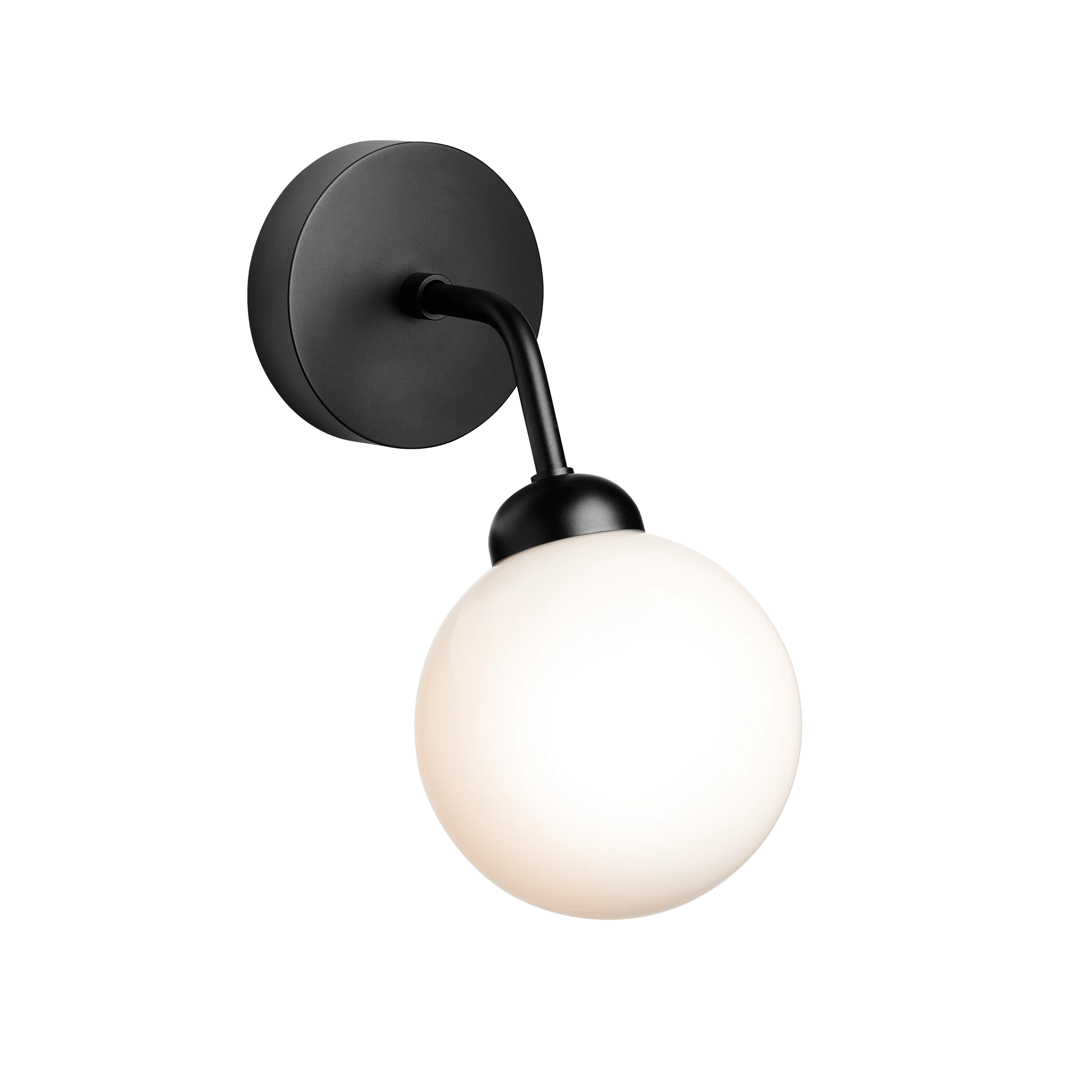 Lampa ścienna APIALES czarny z opalowym szkłem