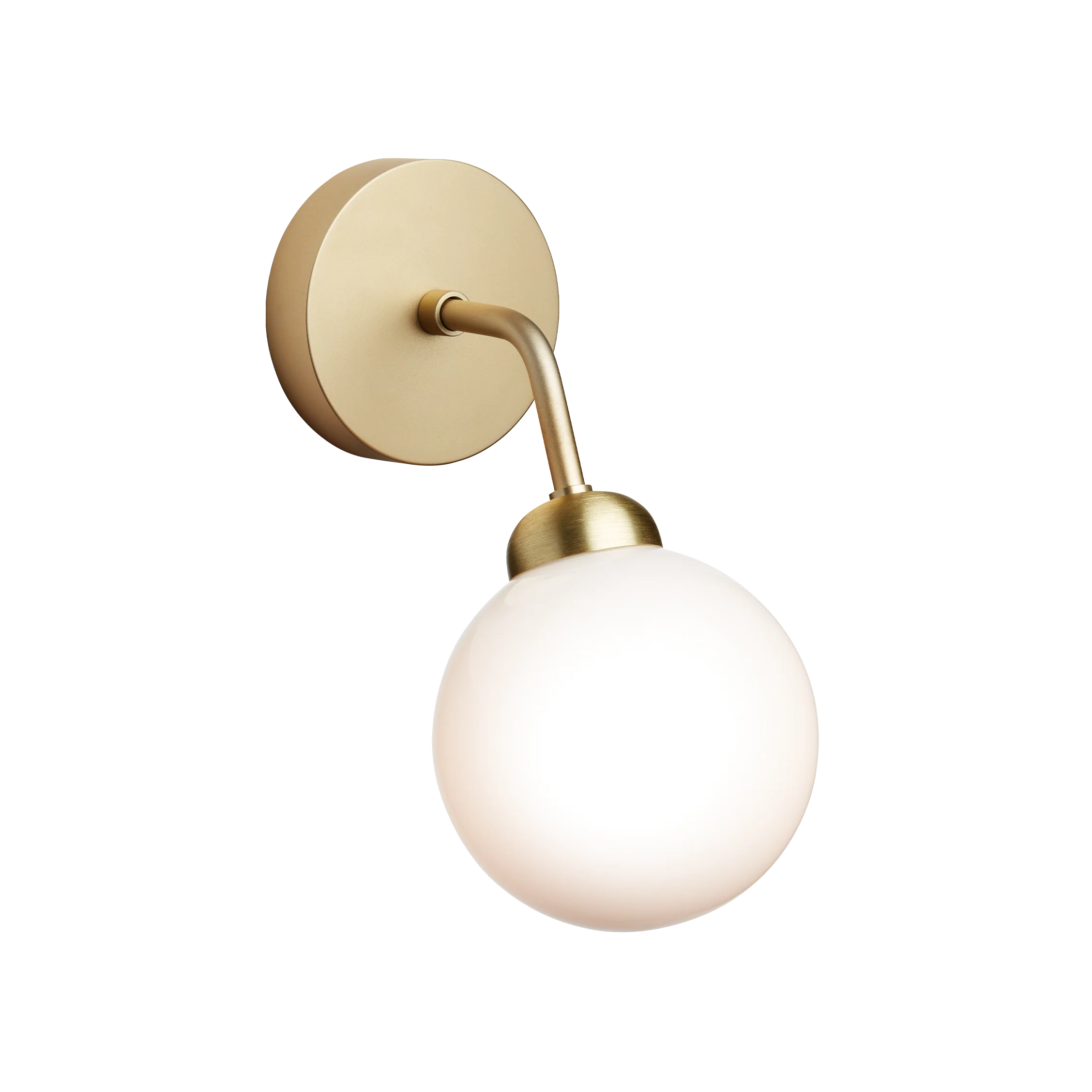 Lampa ścienna APIALES mosiężny z opalowym szkłem