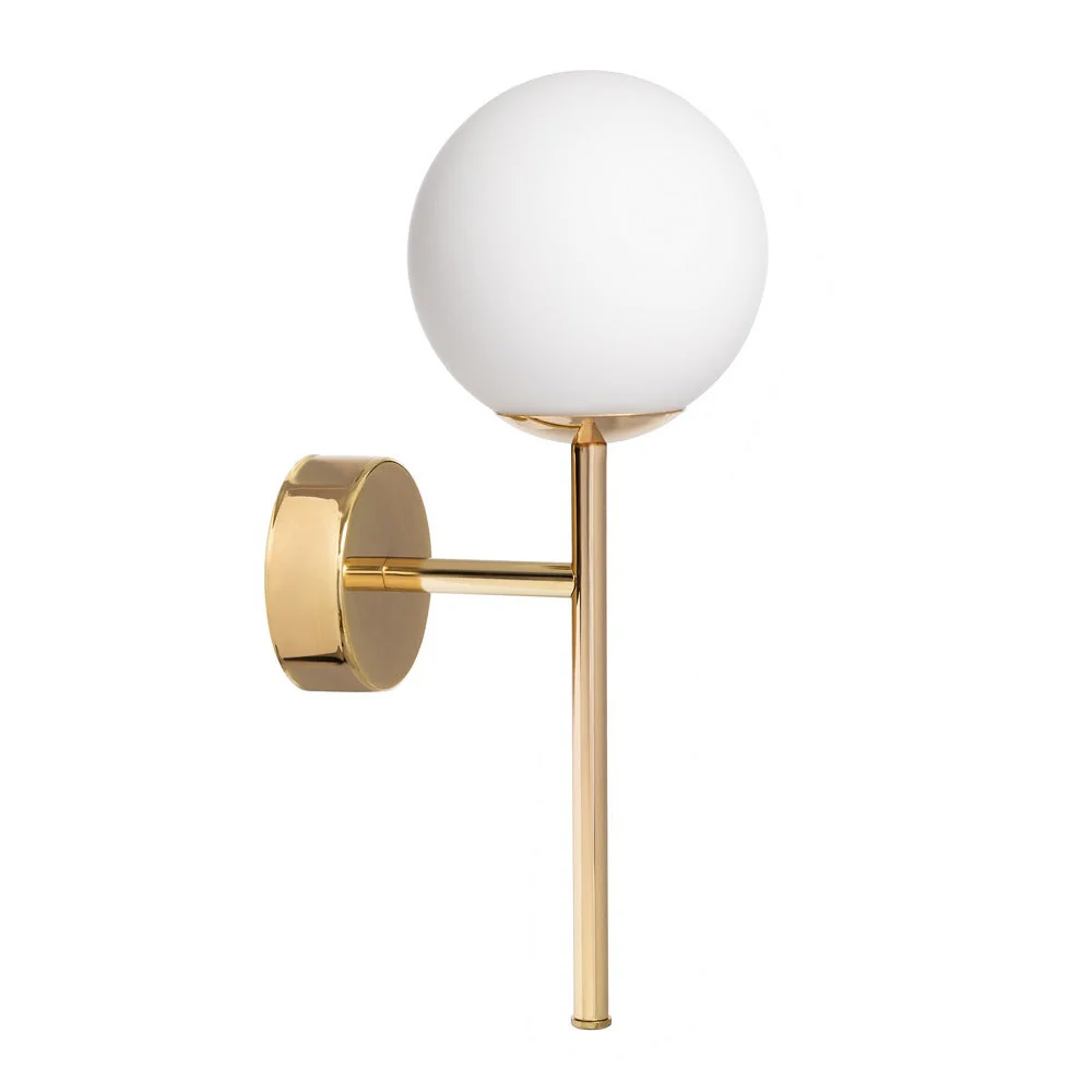 Lampa ścienna ASTRA DECO złoty z białym kloszem