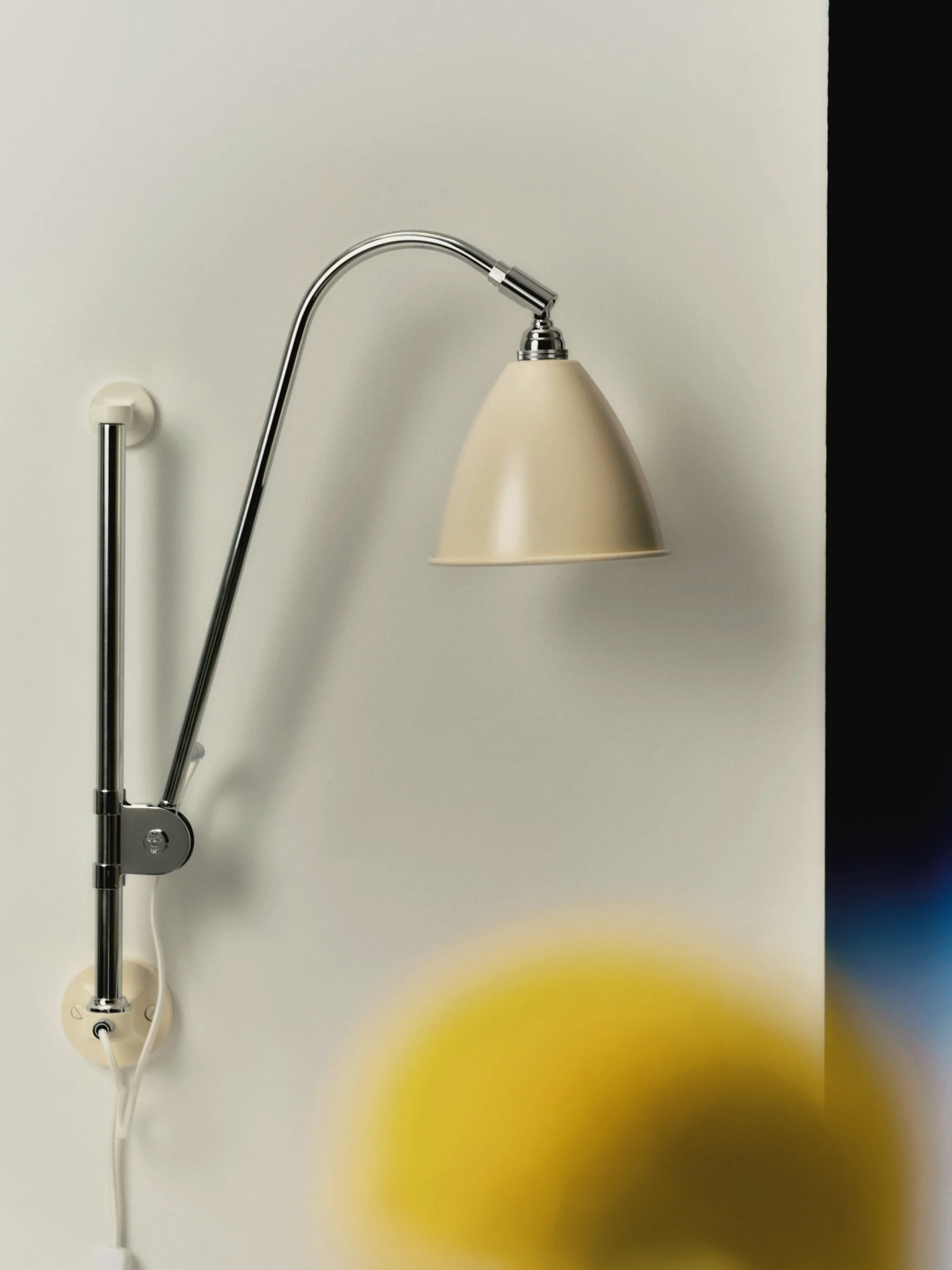 Lampa ścienna BESTLITE BL5 chrom z kremowym kloszem - Image 6