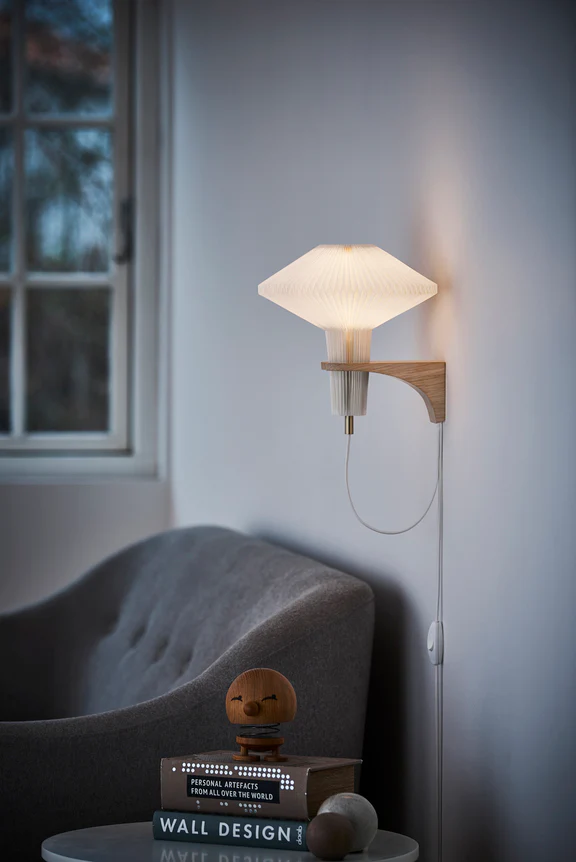 Lampa ścienna MODEL 204 MUSHROOM biały z jasną dębową podstawą - Image 12