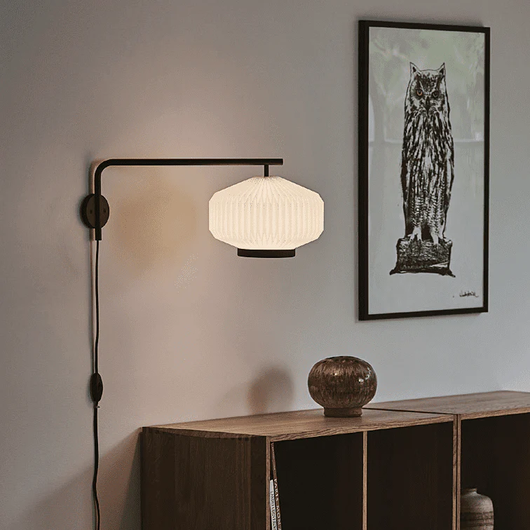 Lampa ścienna MODEL 286 SHIBUI biały z czarną podstawą - Image 6