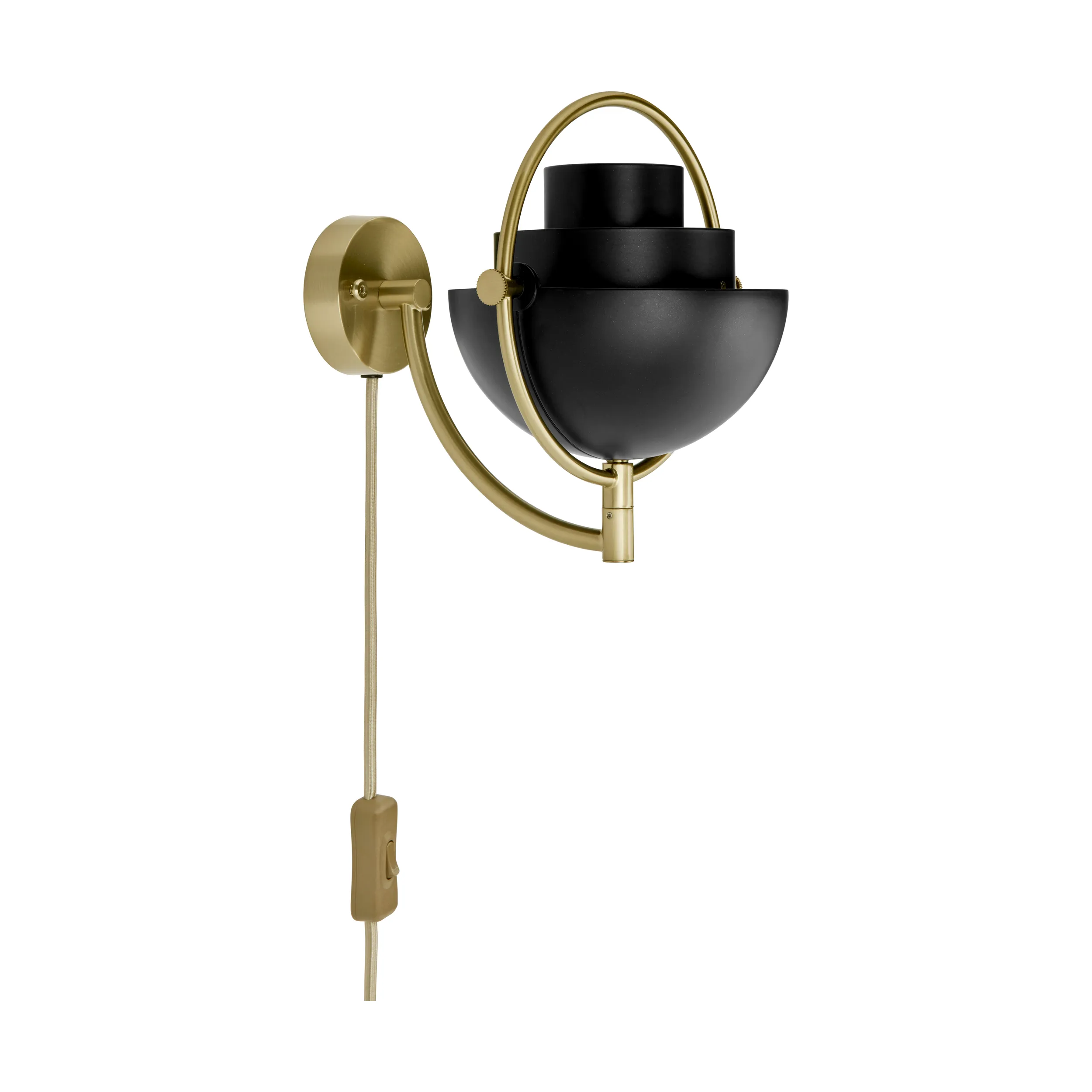 Lampa ścienna MULTI-LITE czarny z mosiężną podstawą - Image 5