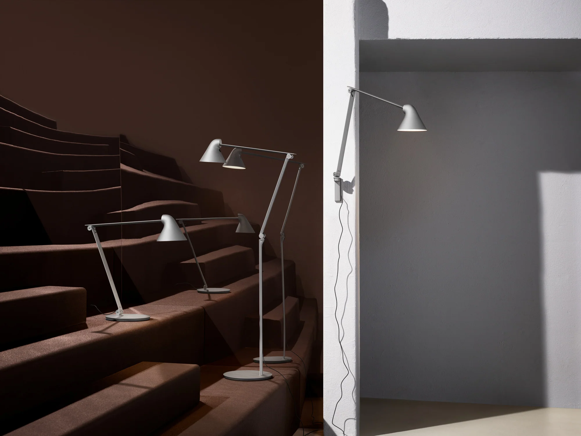 Lampa ścienna na wysięgniku regulowana NJP szary - Image 2