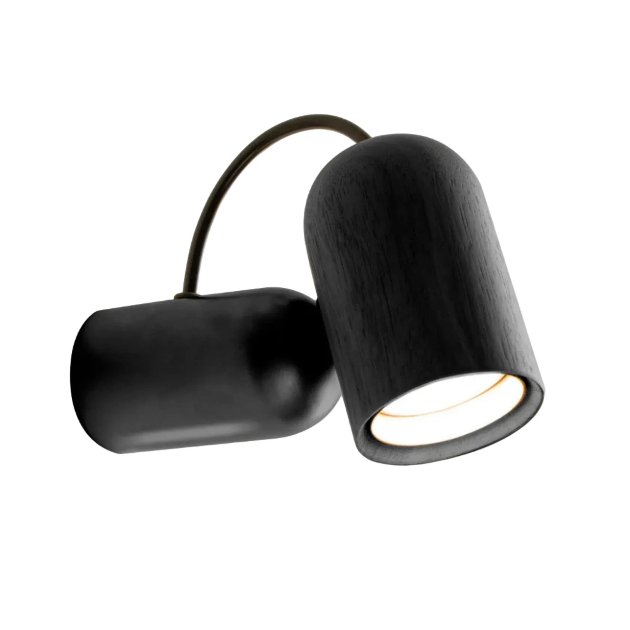 Lampa ścienna ONFA czarne drewno jesionowe z grafitowym wykończeniem