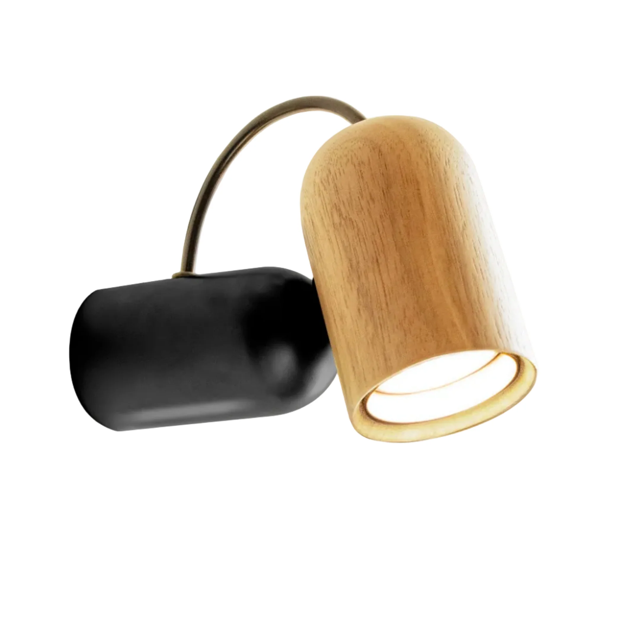 Lampa ścienna ONFA drewno dębowe z grafitowym wykończeniem