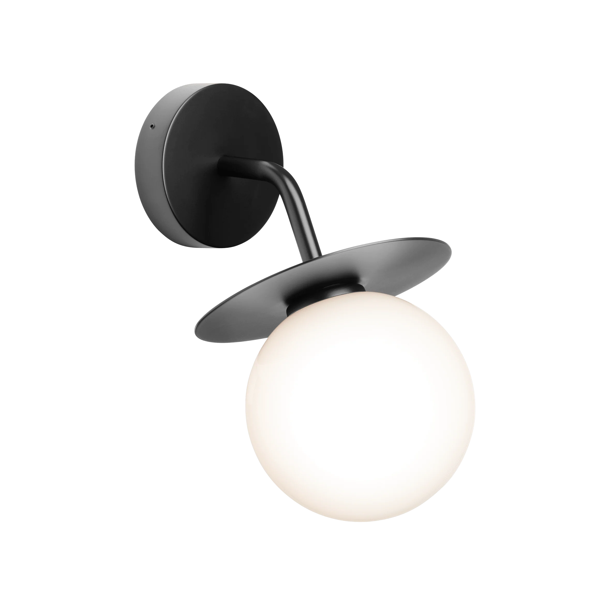 Lampa ścienna zewnętrzna LIILA czarny z opalowym szkłem