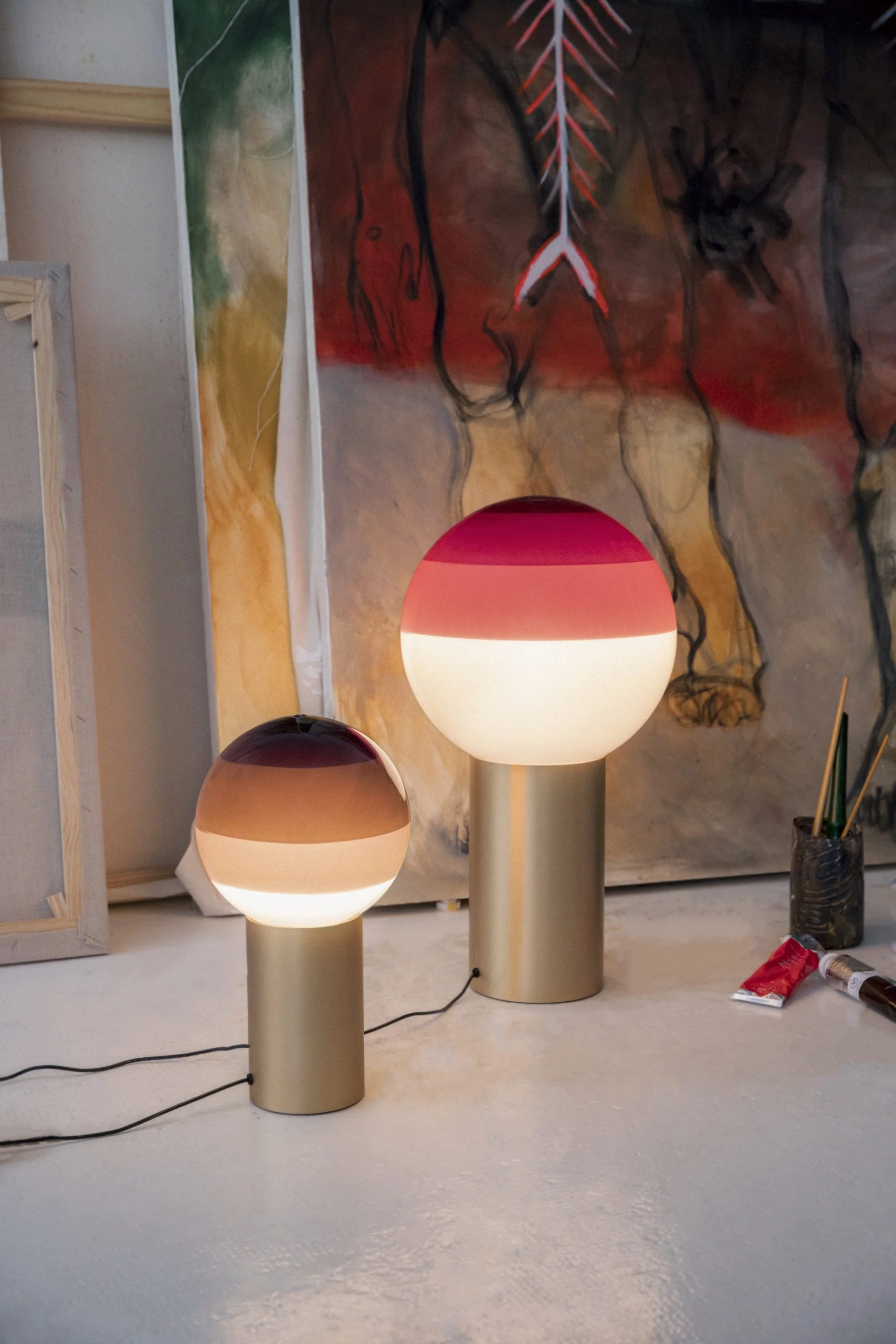 Lampa stołowa DIPPING czekoladowy ze złotą podstawą - Image 9