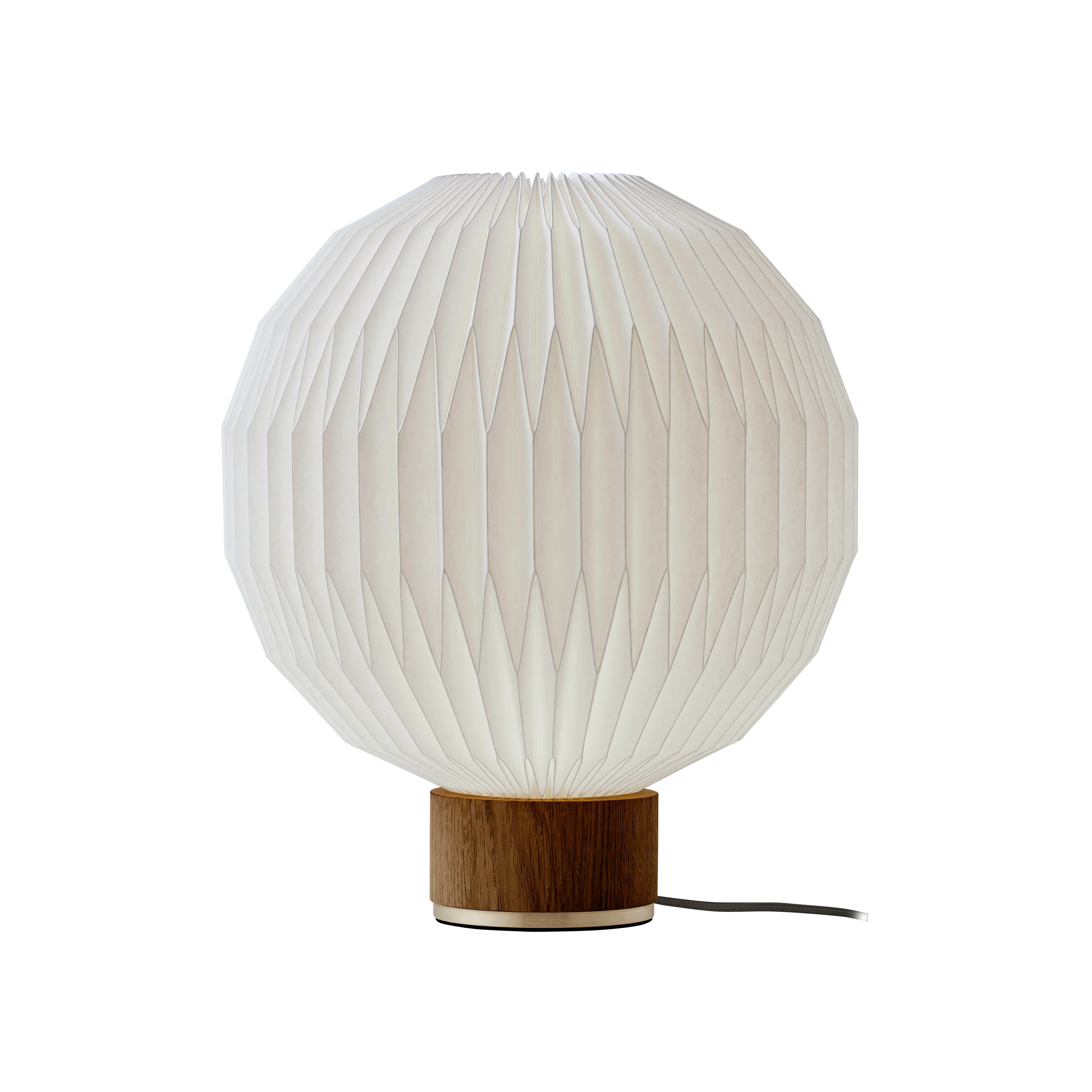 Lampa stołowa MODEL 375 biały z dymioną dębową podstawą