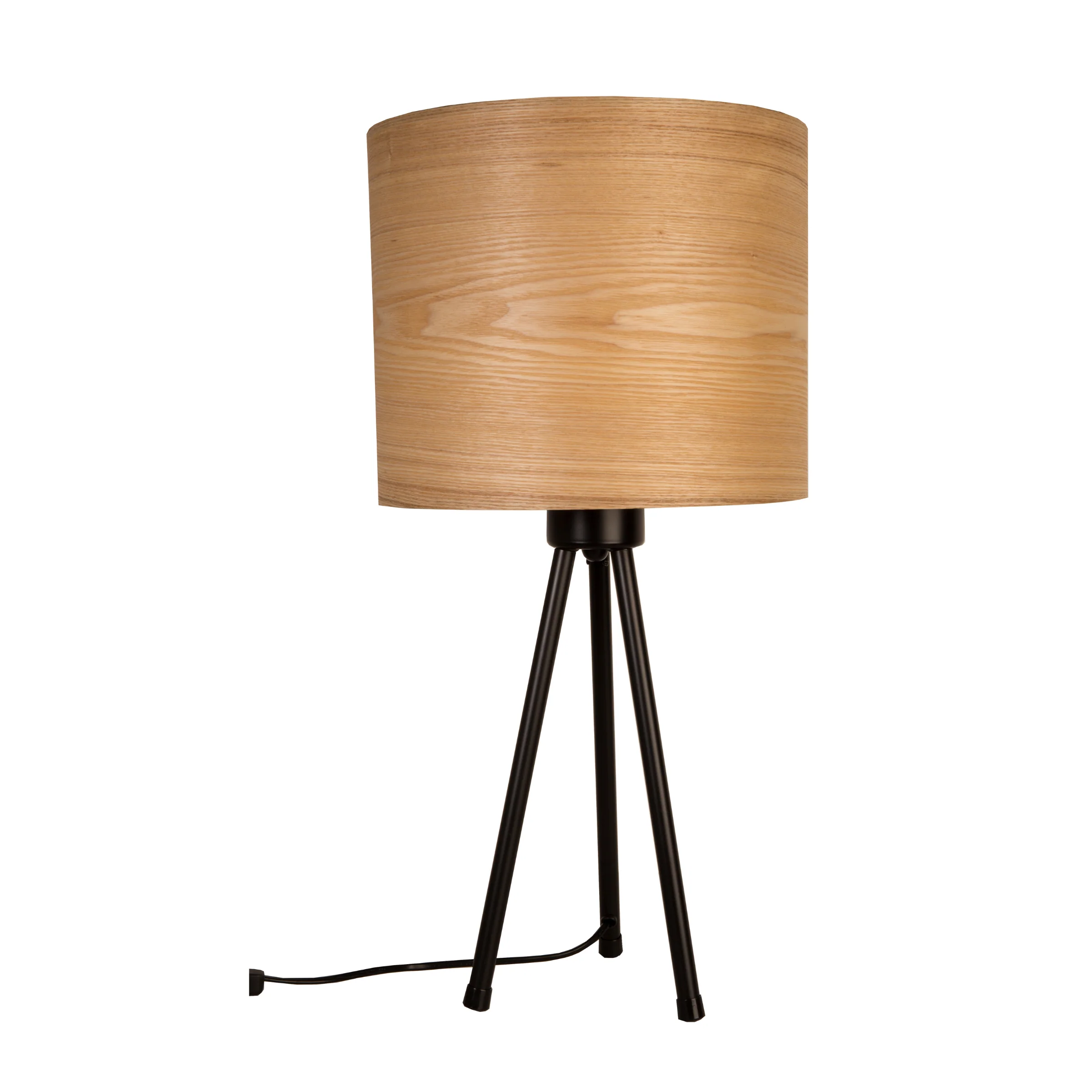 Lampa stołowa WOODLAND fornir jesionowy z czarną podstawą