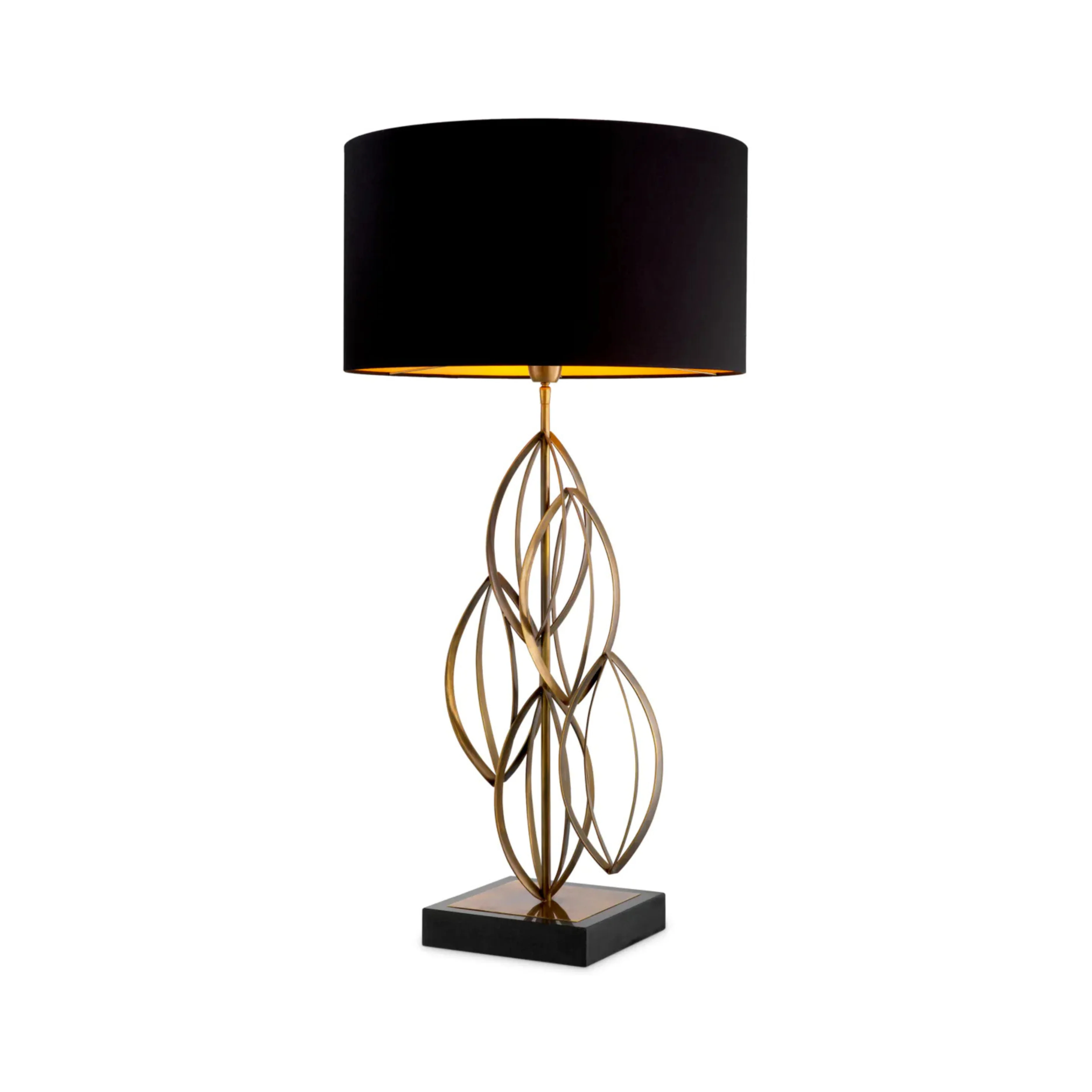 Lampa stołowa BELLAMONT antyczny złoty z granitową podstawą