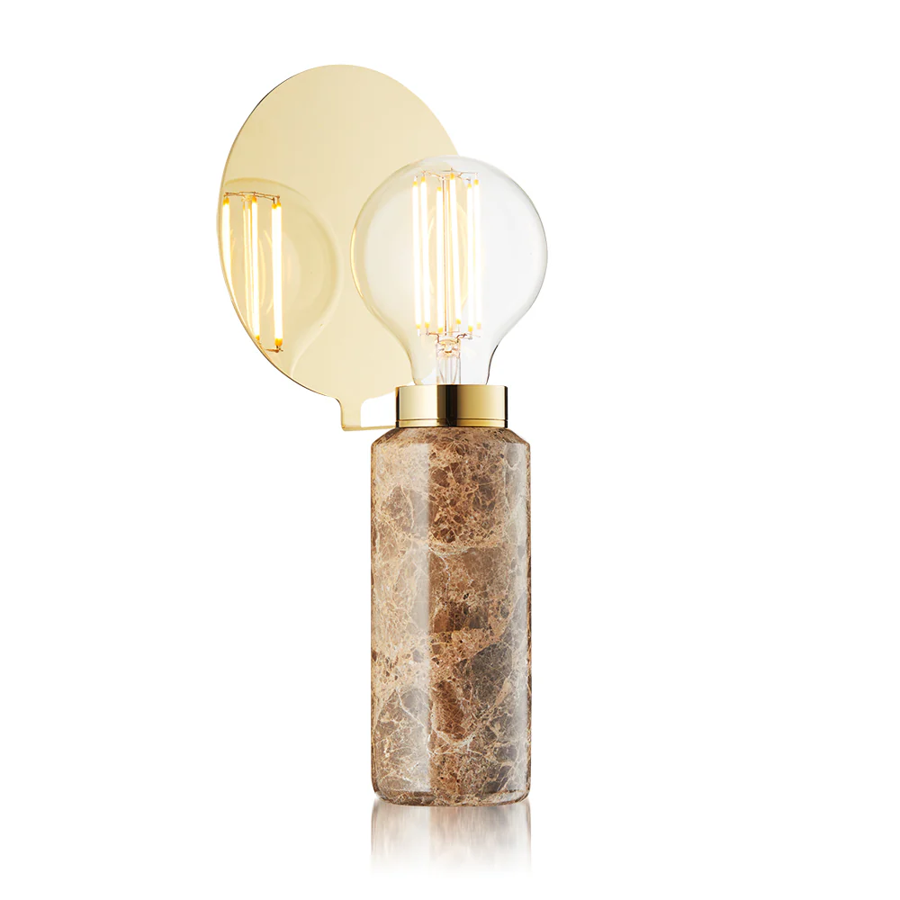 Lampa stołowa BLINDSPOT brązowy marmur z mosiężnym wykończeniem - Image 3