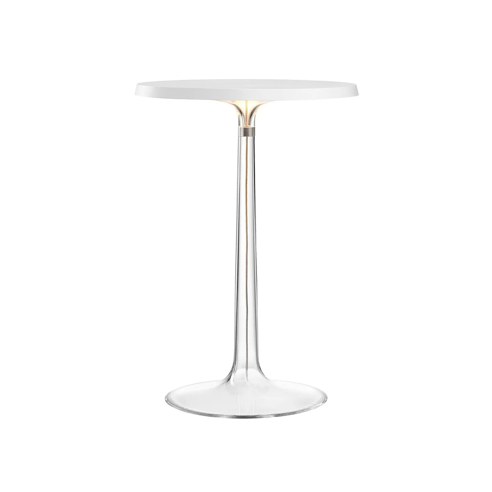 Lampa stołowa BON JOUR biały z transparentnym abażurem - Image 3