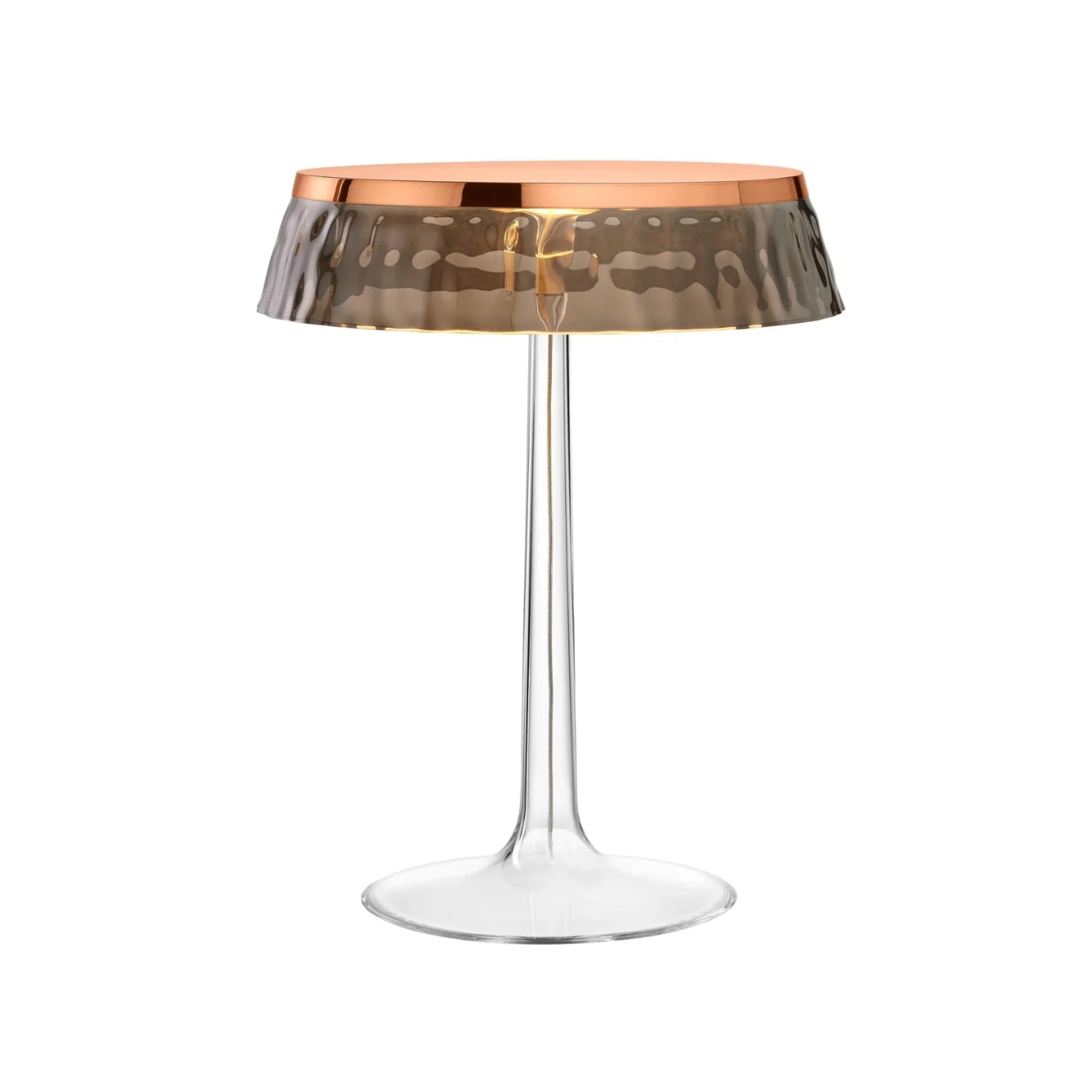 Lampa stołowa BON JOUR miedziany z dymionym abażurem
