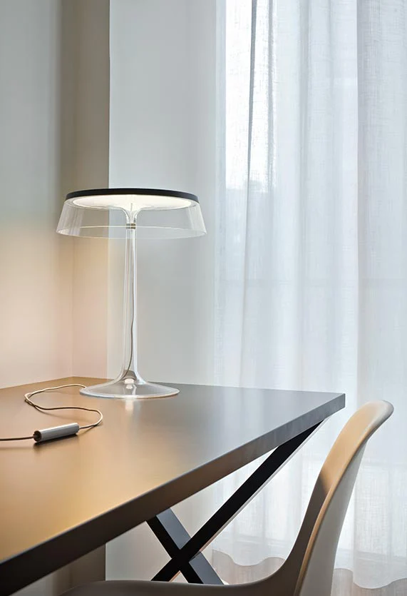 Lampa stołowa BON JOUR miedziany z transparentnym abażurem - Image 2