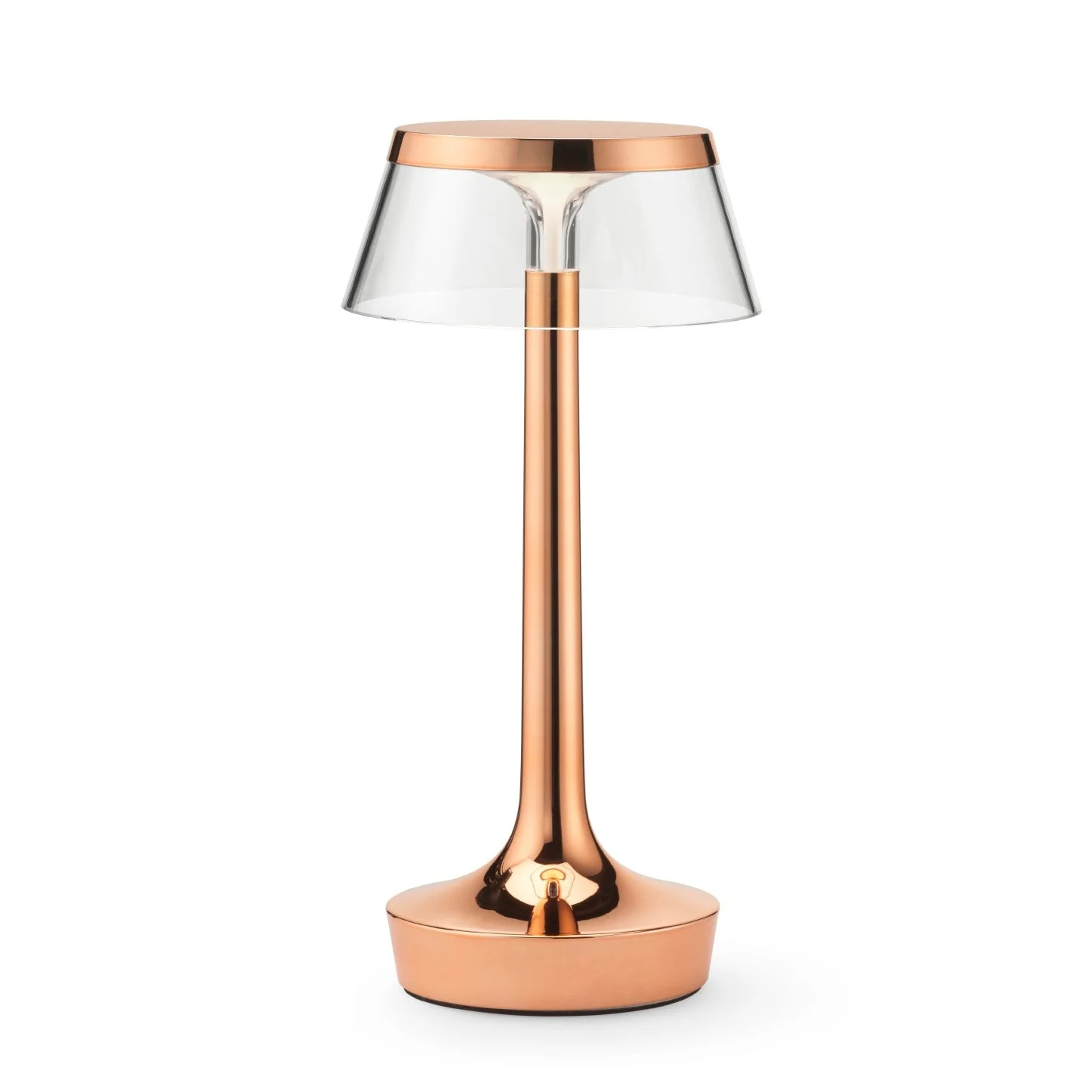 Lampa przenośna BON JOUR UNPLUGGED miedziany z transparentnym abażurem