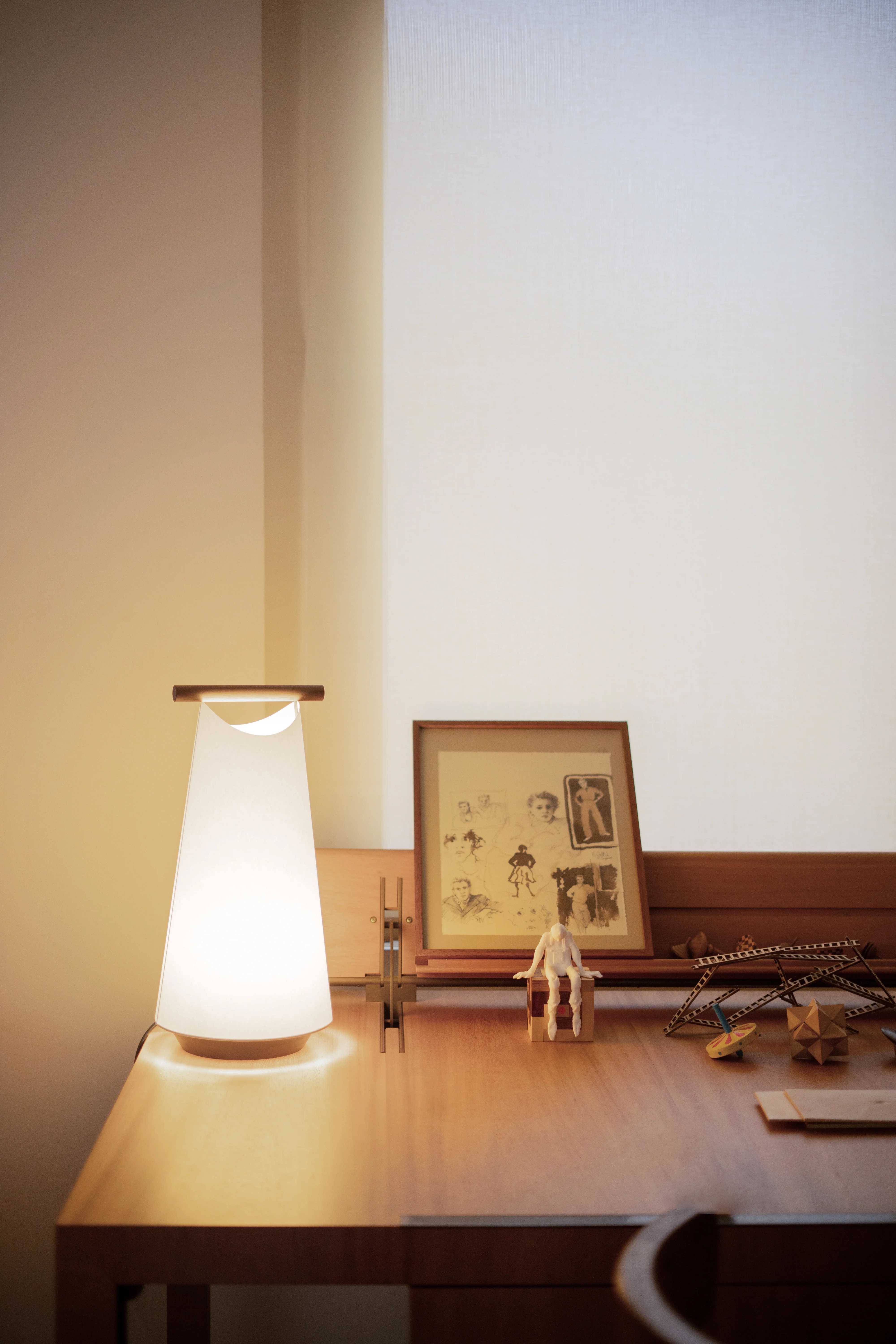 Lampa stołowa CATAY biały z drewnem dębowym - Image 6