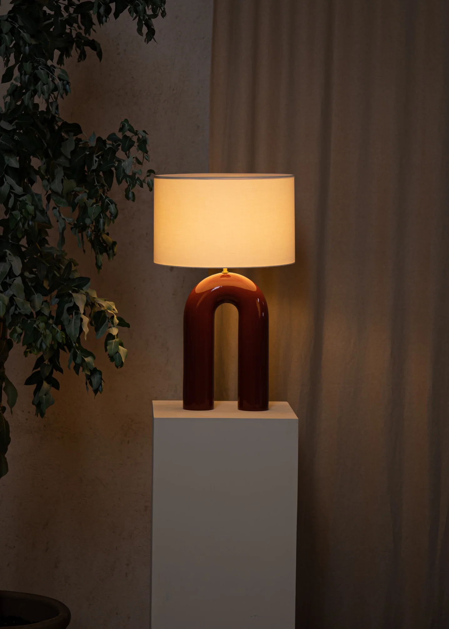 Lampa stołowa ceramiczna ARKO czerwony - Image 2