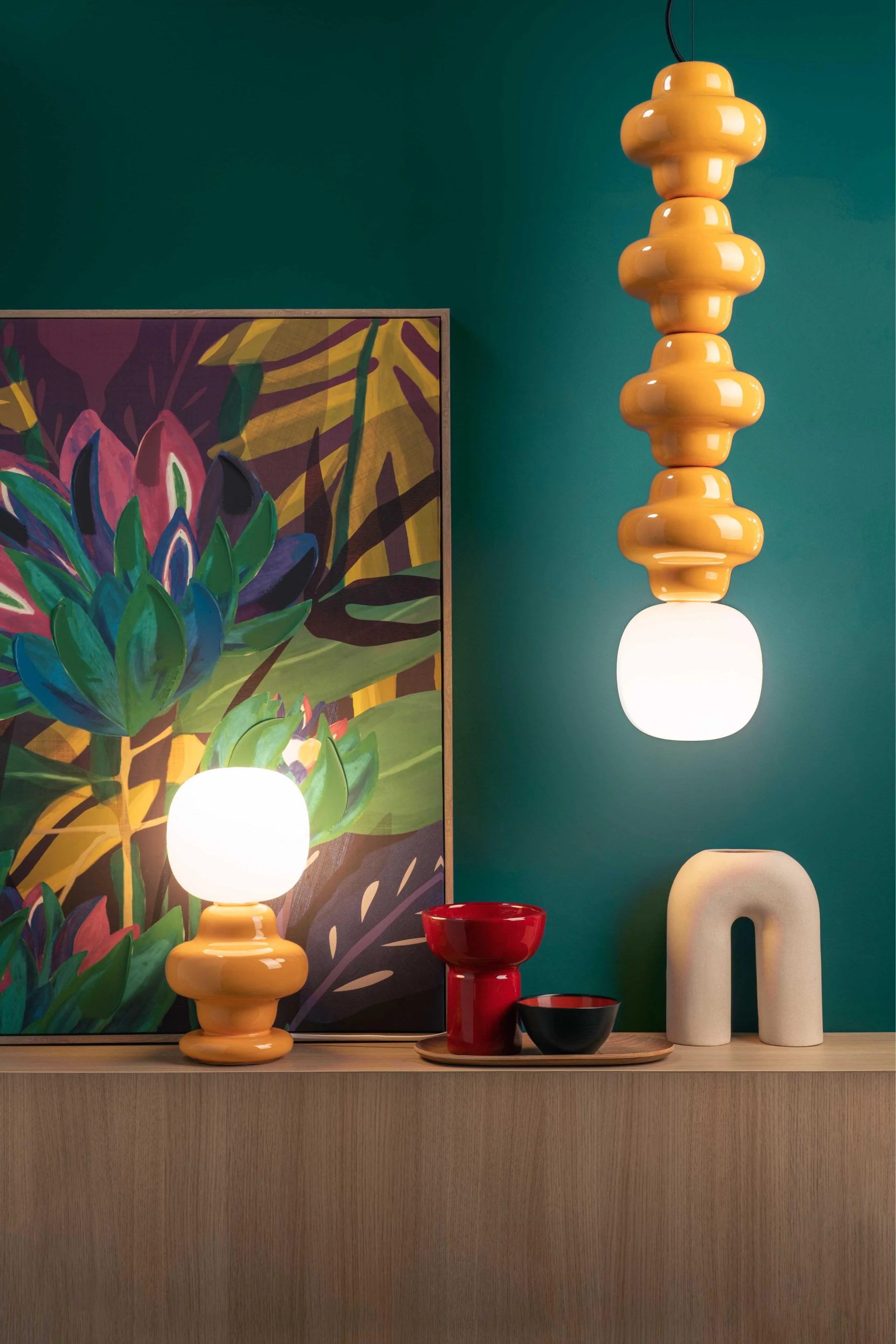 Lampa stołowa ceramiczna COPACABANA kremowy - Image 3