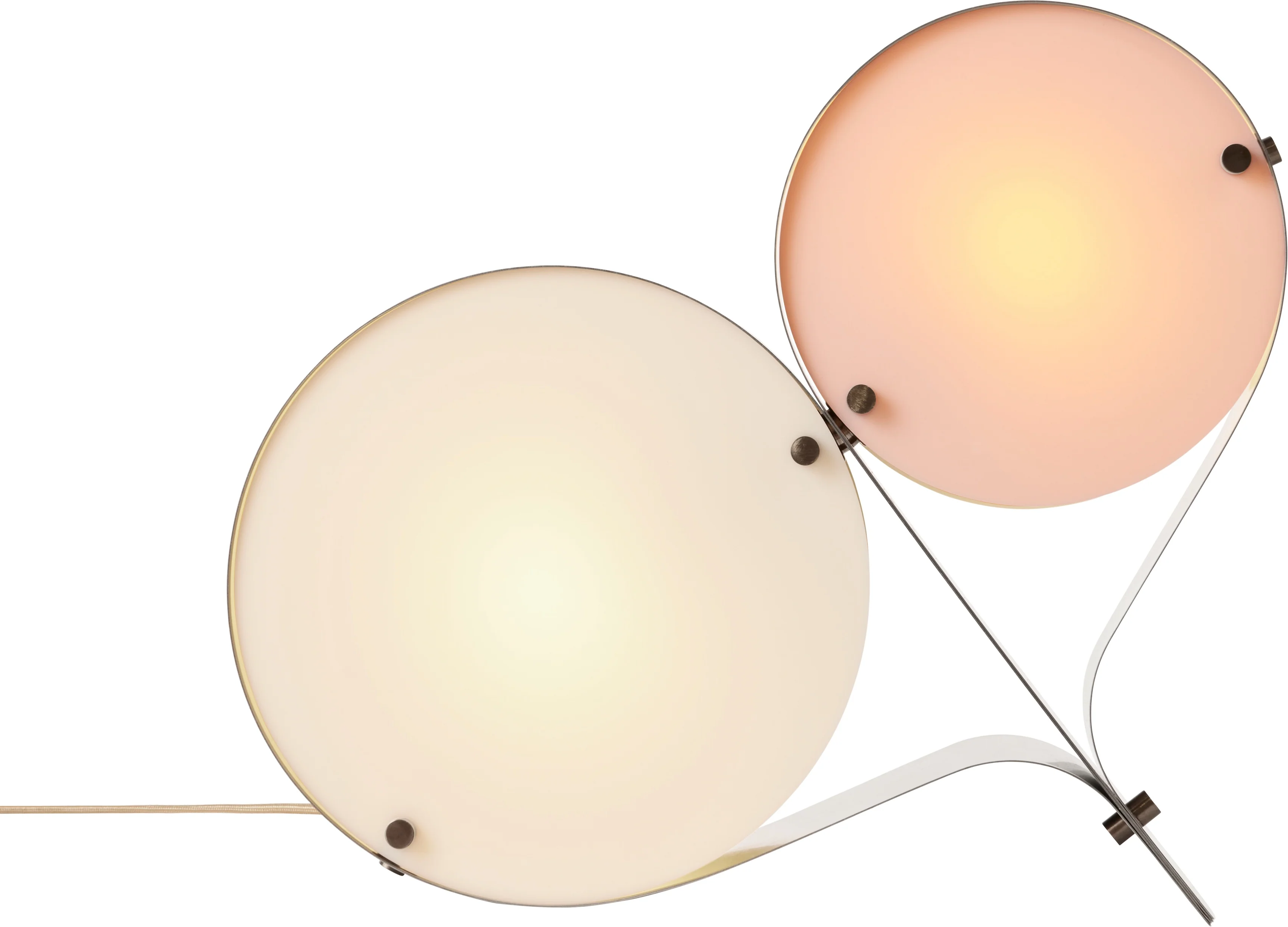 Lampa stołowa COPPIA kremowy z różowym - Image 3