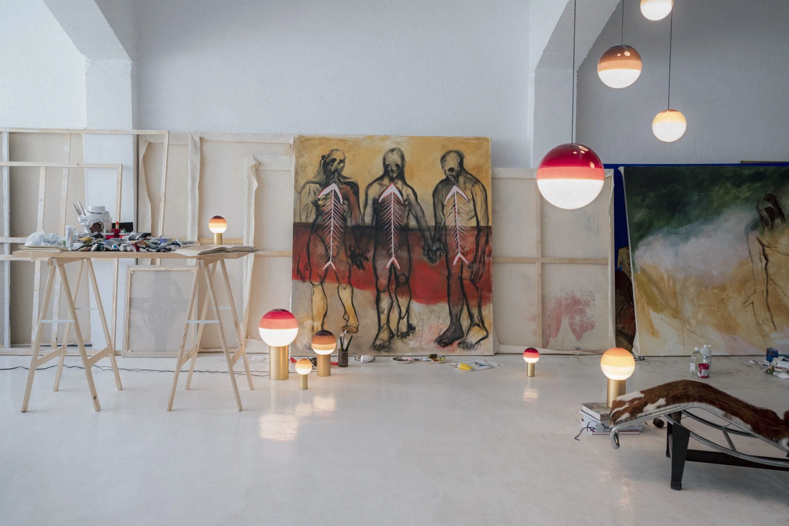 Lampa stołowa DIPPING burgundowy ze złotą podstawą - Image 10