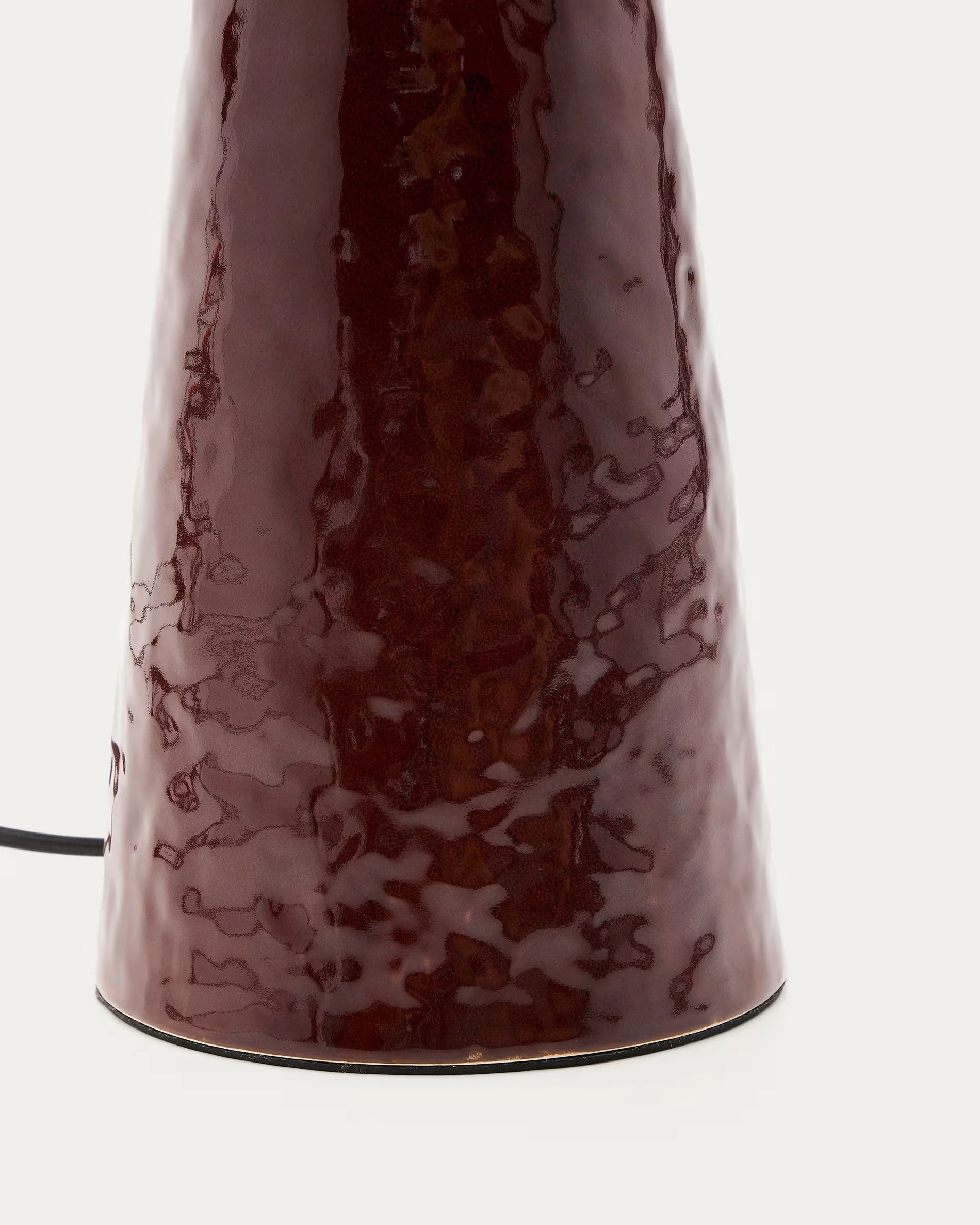 Lampa stołowa DRAVA bordowy z bawełnianym kloszem - Image 8