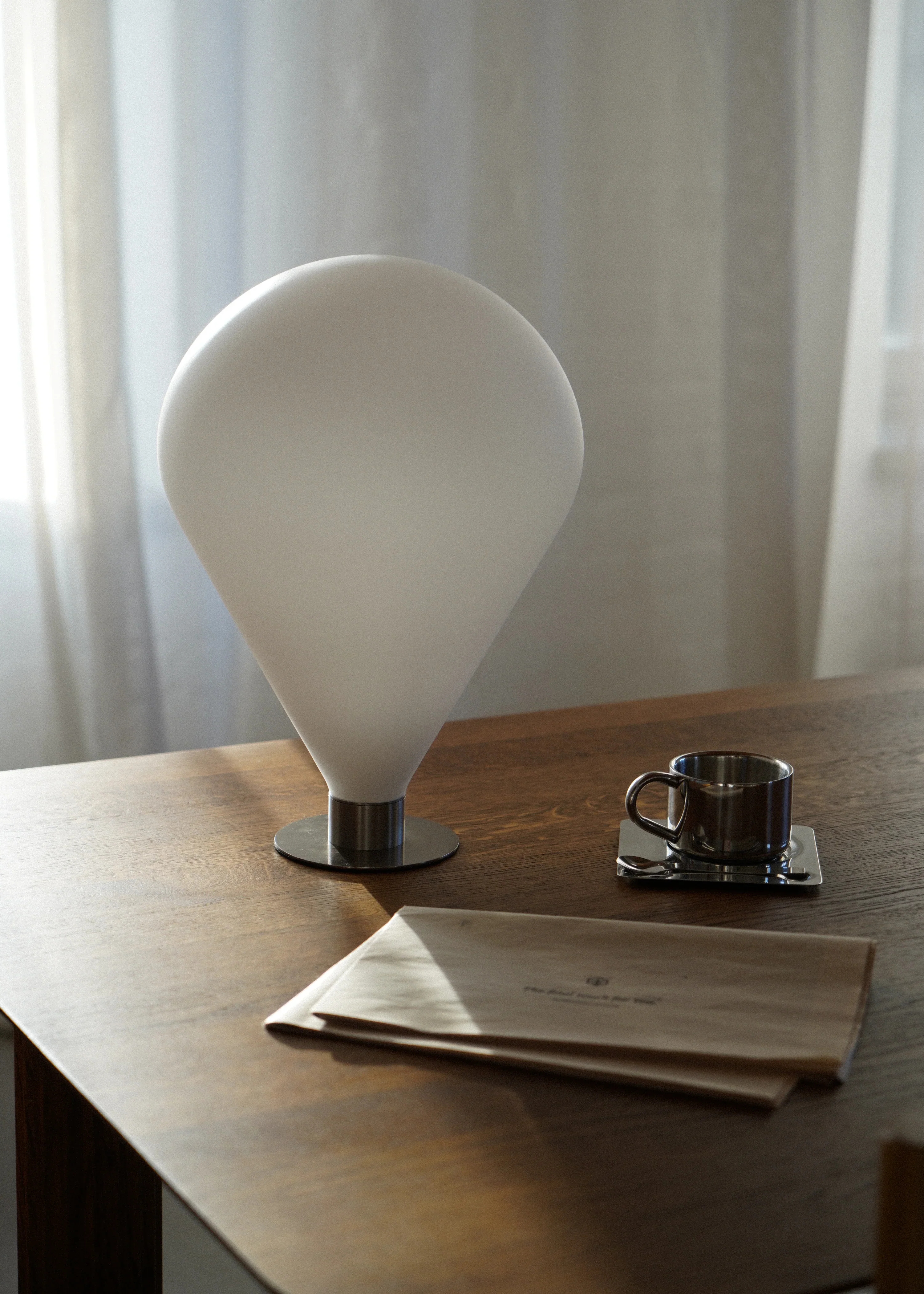 Lampa stołowa ELY biały klosz ze srebrną podstawą - Image 2