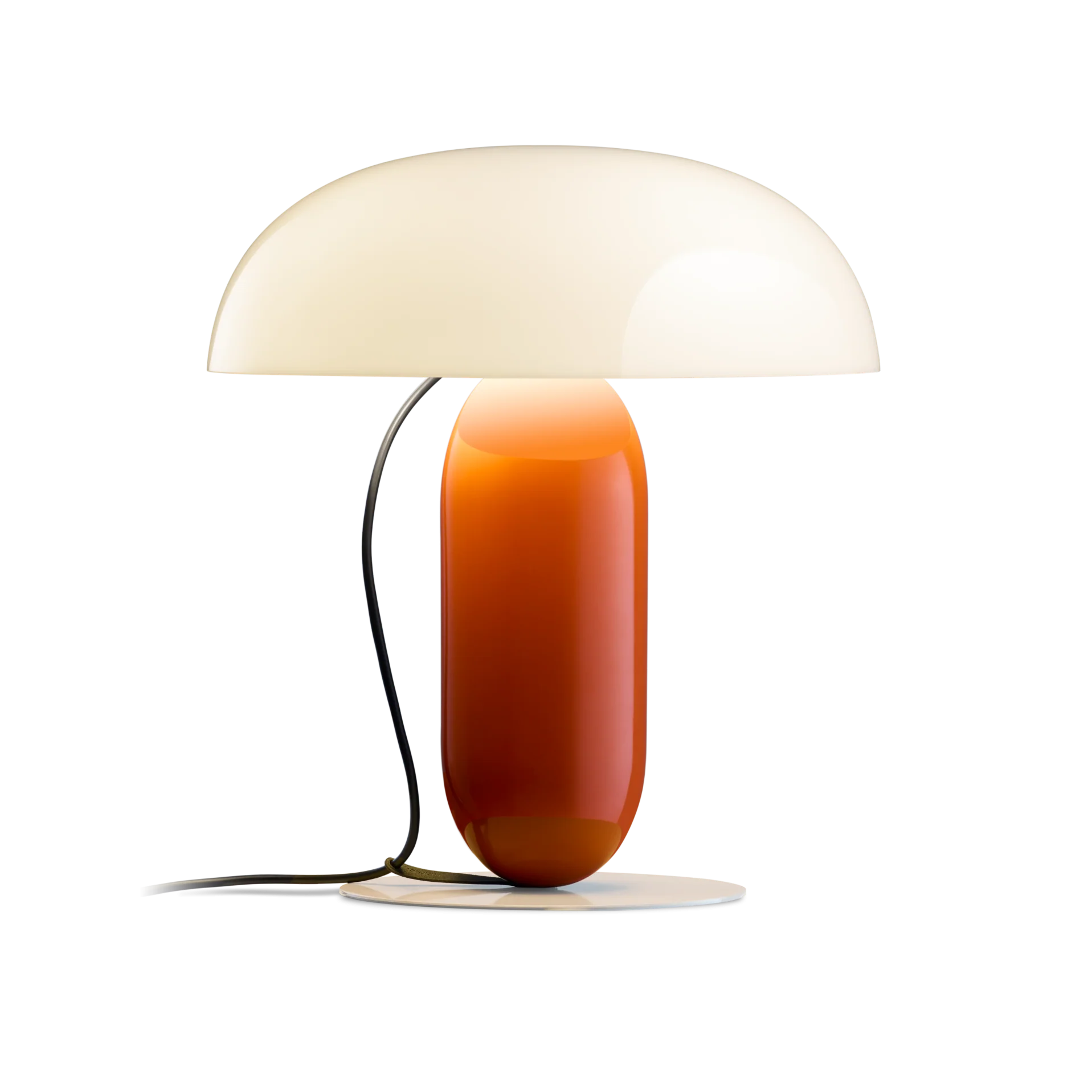 Lampa stołowa GAMBOSA biały z pomarańczową podstawą