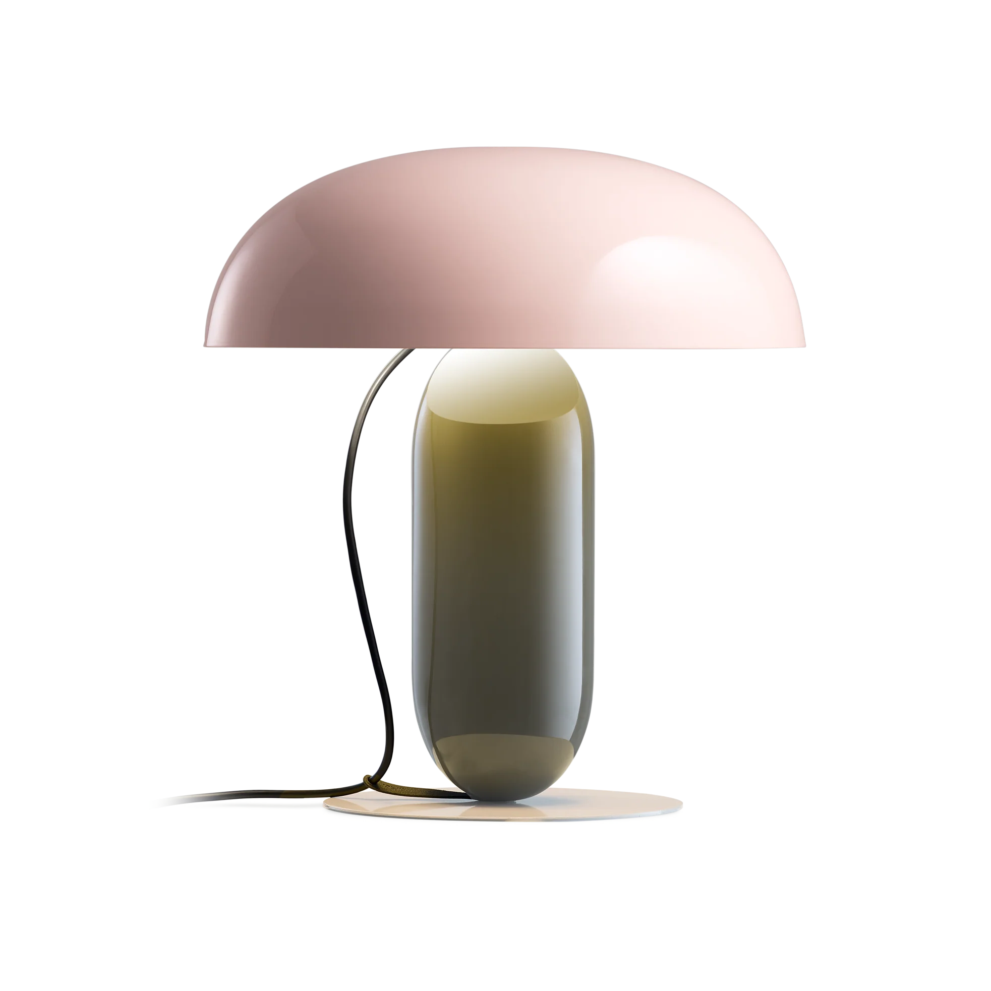 Lampa stołowa GAMBOSA różowy z zieloną podstawą