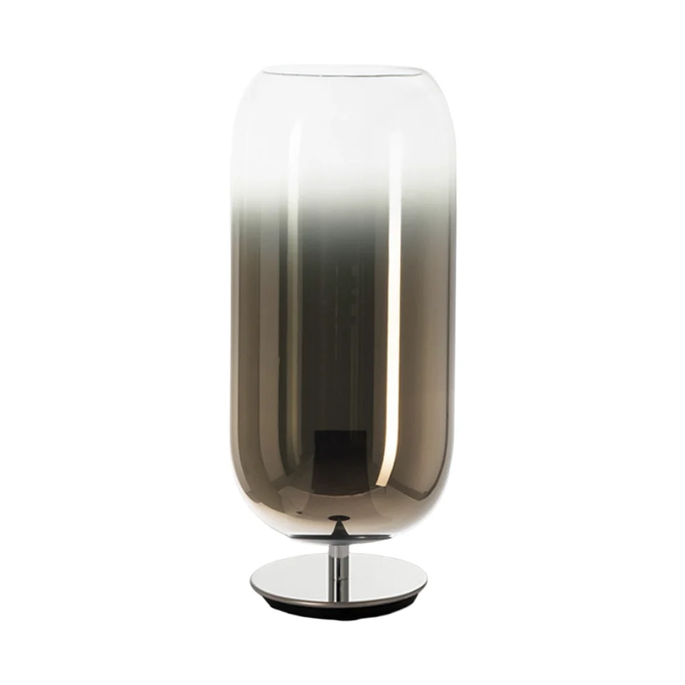 Lampa stołowa GOPLE brązowy ze srebrną podstawą