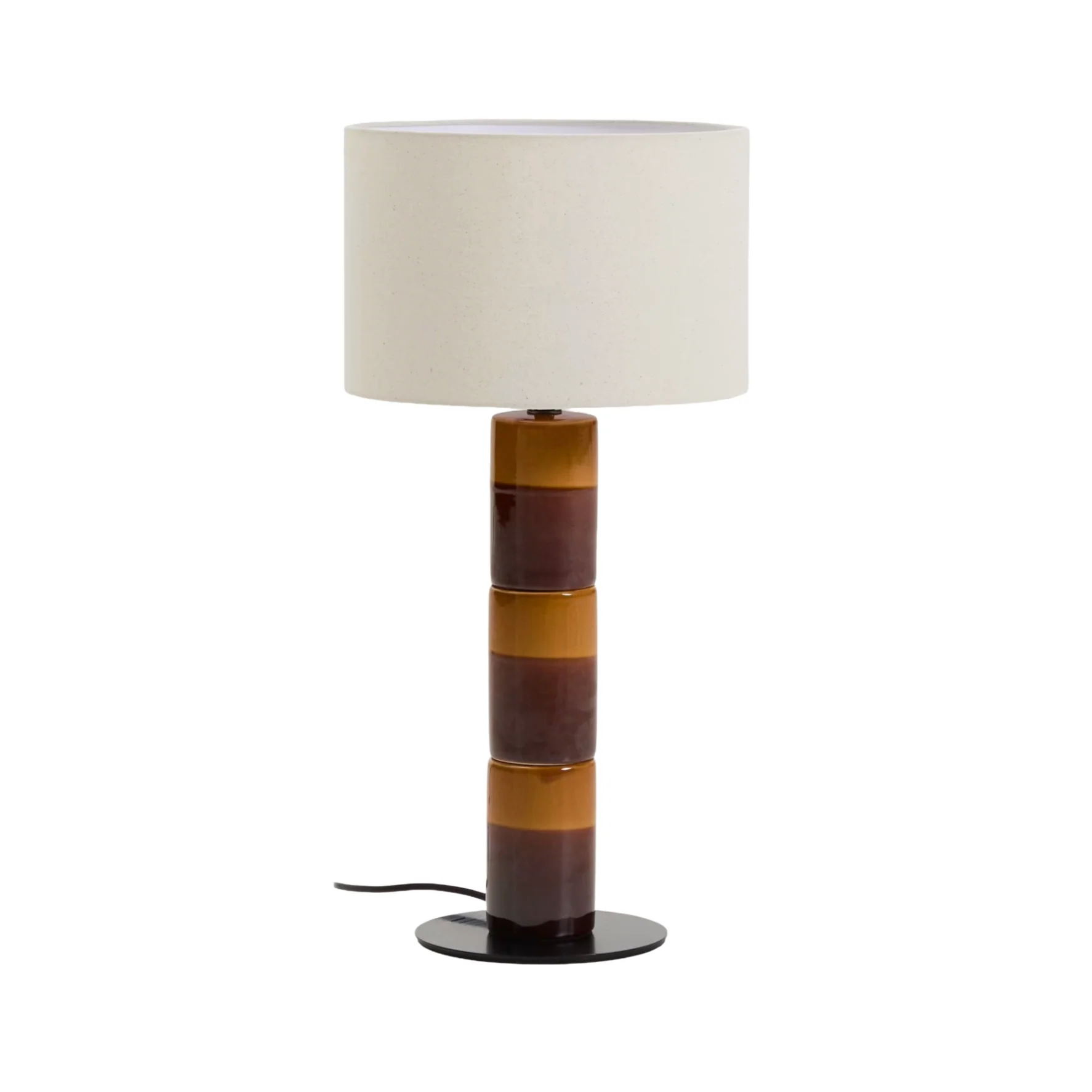 Lampa stołowa MAVRAN brązowy z musztardowym