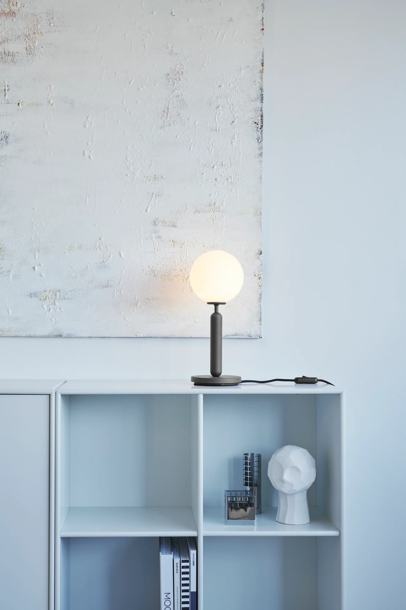 Lampa stołowa MIIRA grafitowy z opalowym szkłem - Image 7