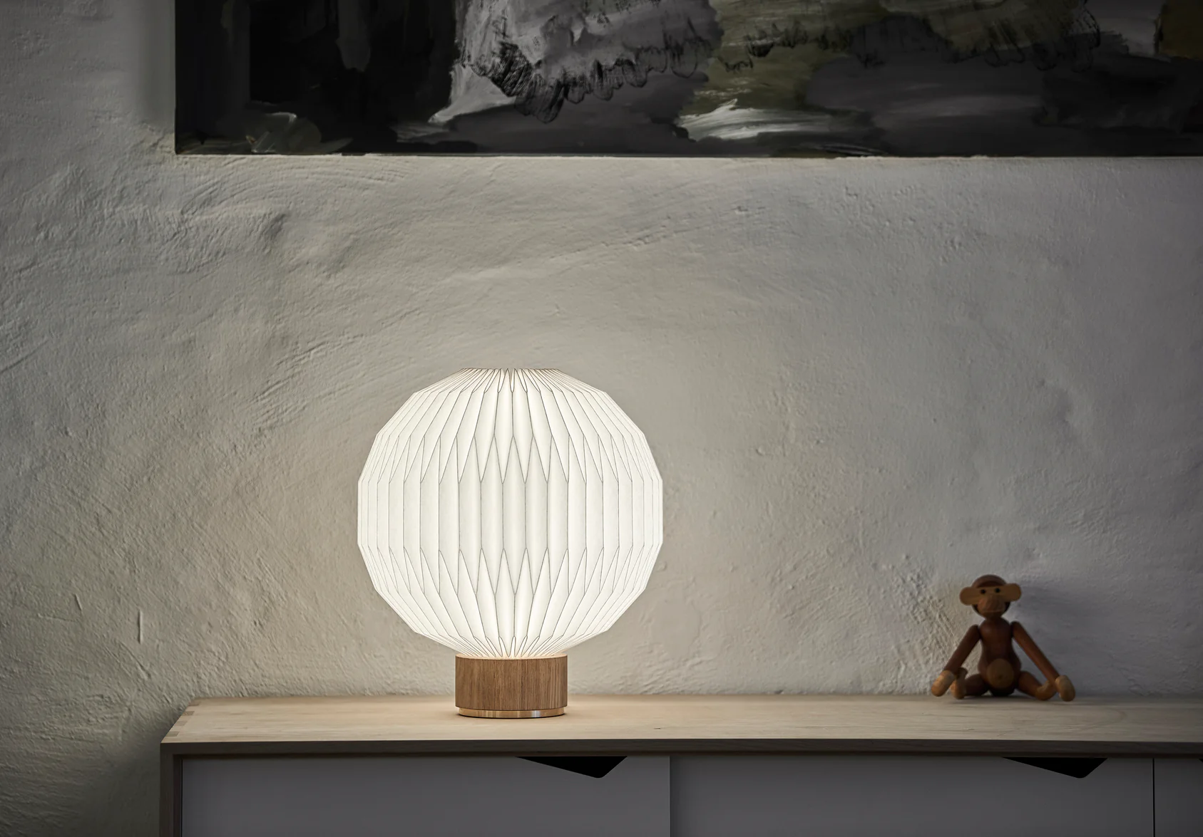 Lampa stołowa MODEL 375 biały z jasną dębową podstawą - Image 13