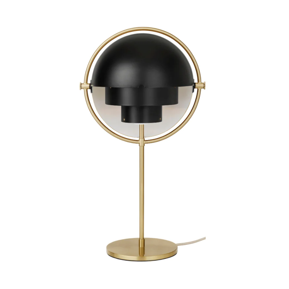 Lampa stołowa MULTI-LITE czarny z mosiężną podstawą