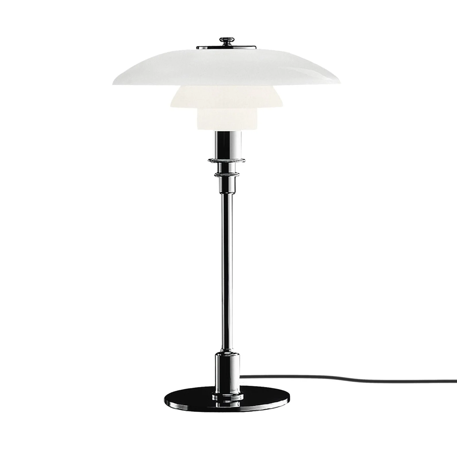 Lampa stołowa PH 3/2 biały z chromowaną podstawą