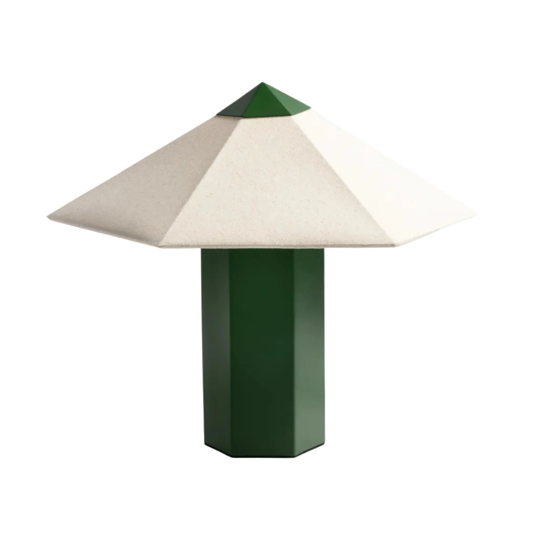 Lampa stołowa PHIRA zielony z lnianym abażurem