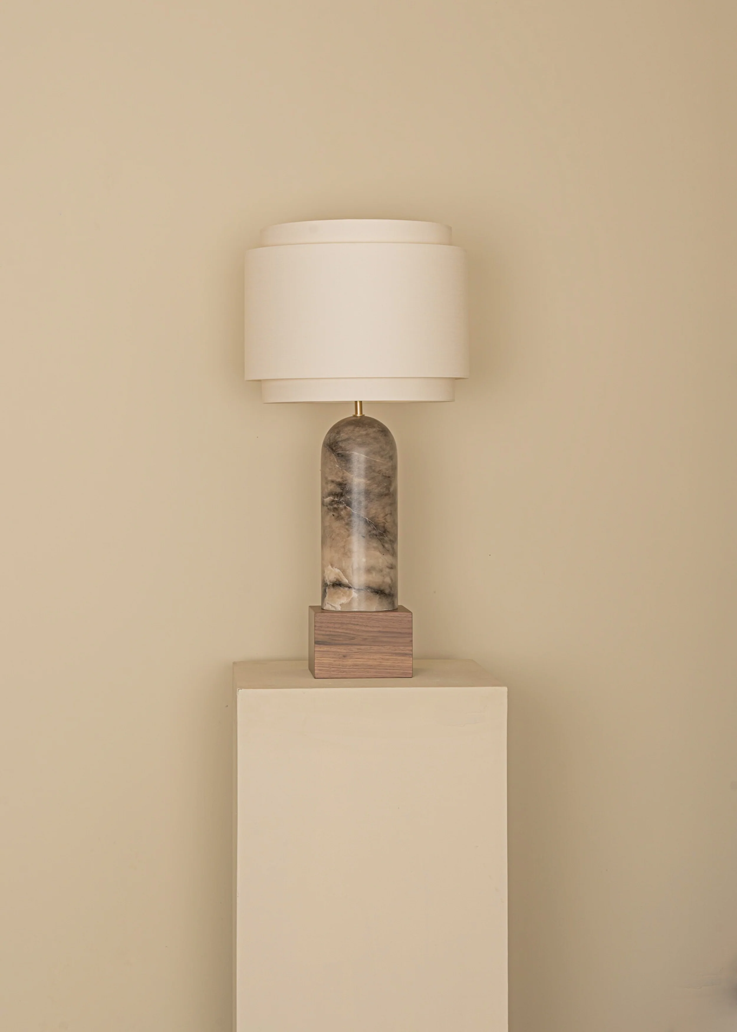 Lampa stołowa PURA KELO DOUBLE ciemny beżowy alabaster - Image 7