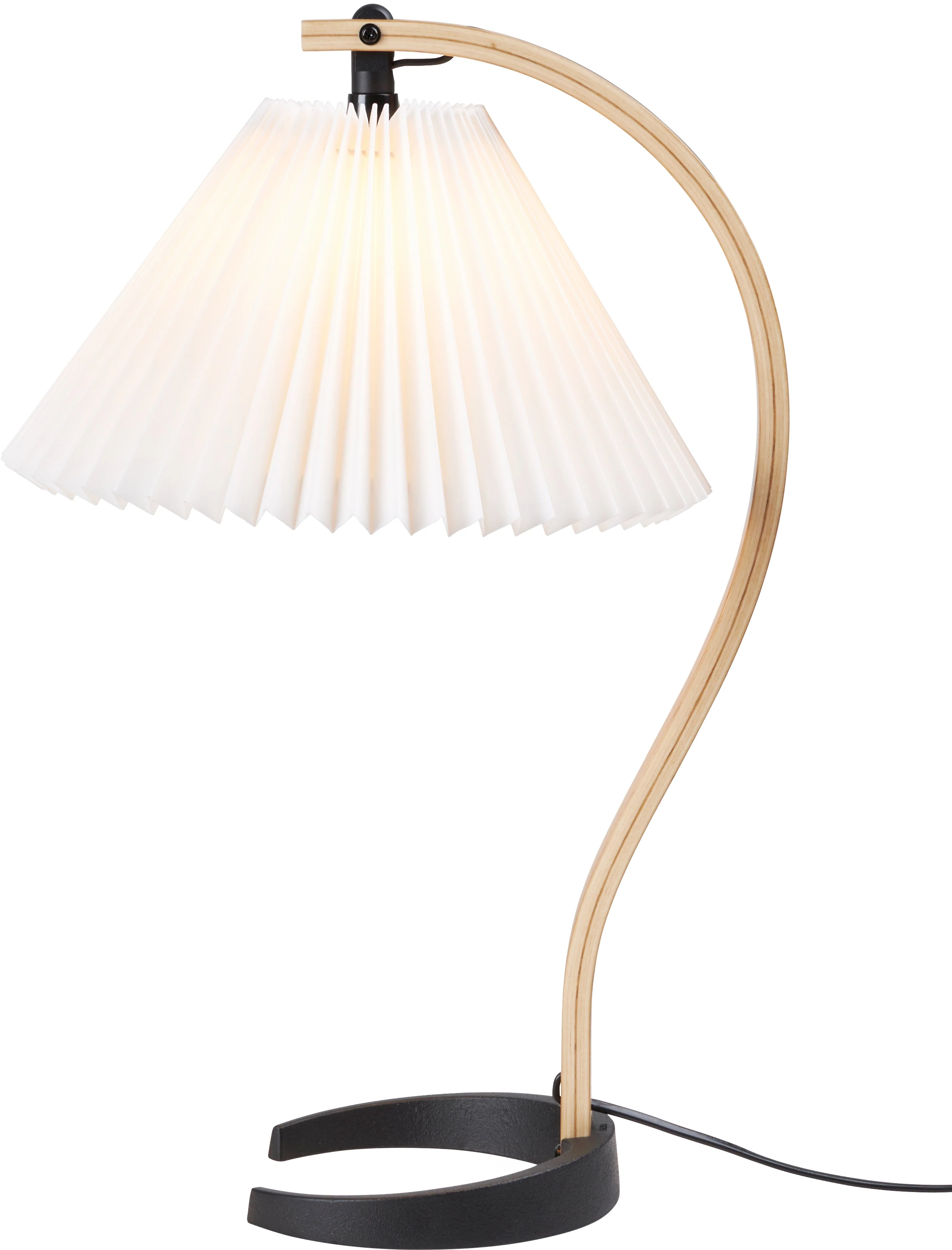 Lampa stołowa TIMBERLINE drewno dębowe z białym kloszem - Image 4