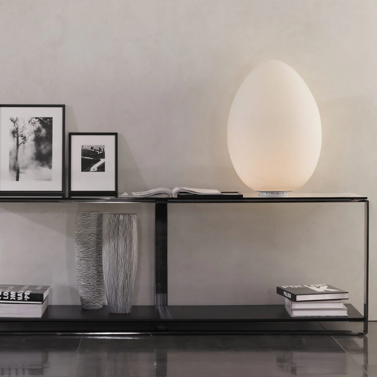 Lampa stołowa UOVO białe dmuchane szkło - Image 6