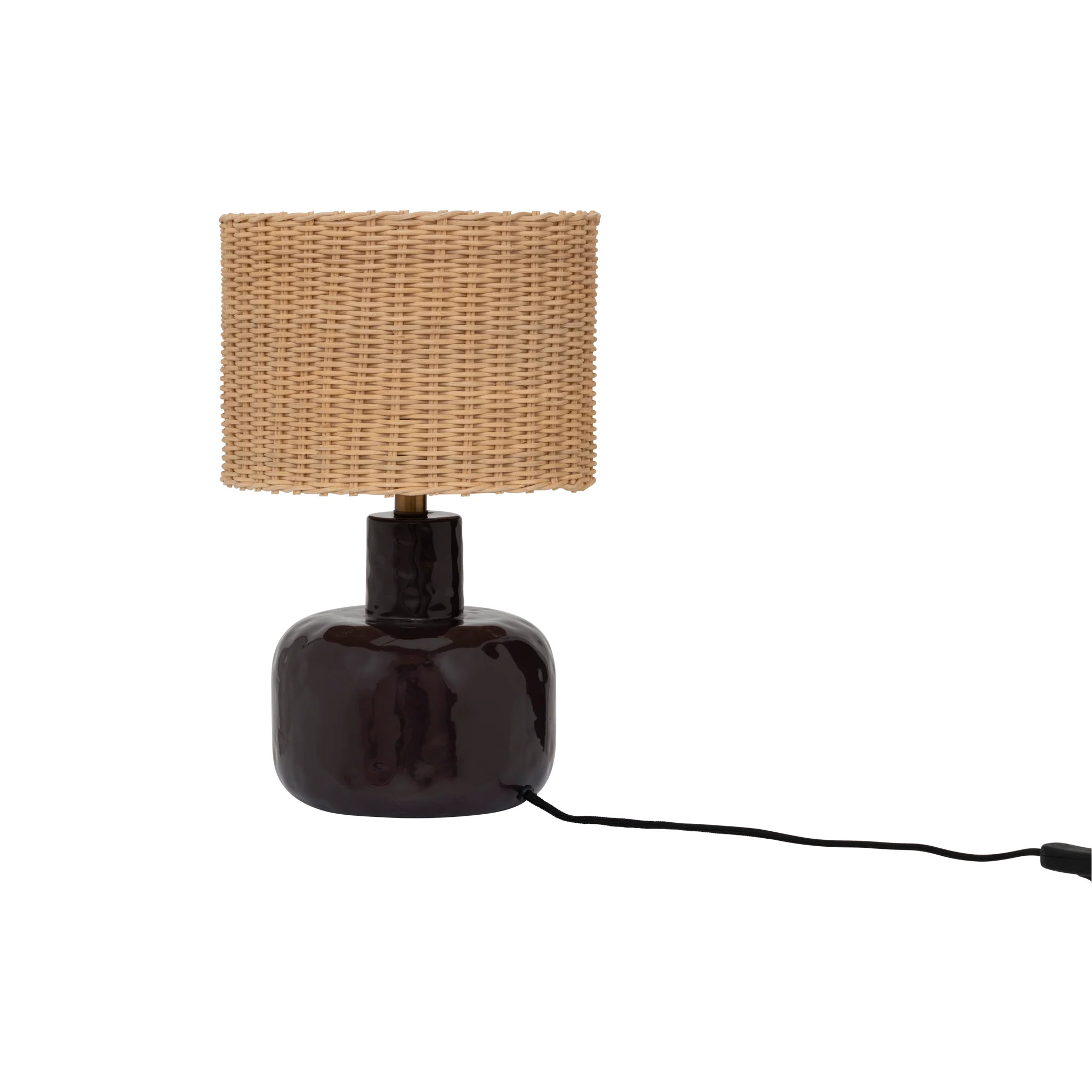 Lampa stołowa VRIDEN wiklinowy klosz z brązową podstawą - Image 4