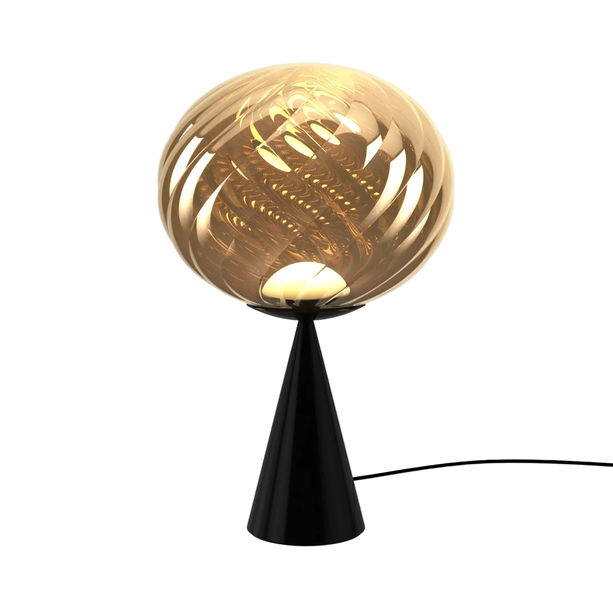 Lampa stołowa WHIRL złoty z czarną podstawą