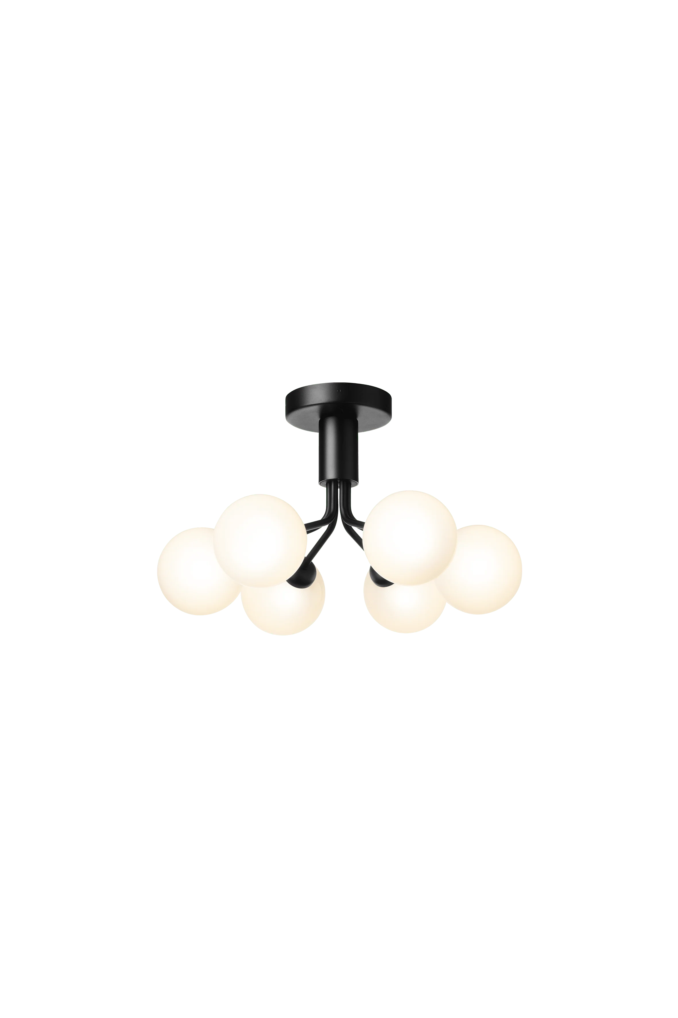 Lampa sufitowa APIALES 6 czarny z opalowym szkłem - Image 4