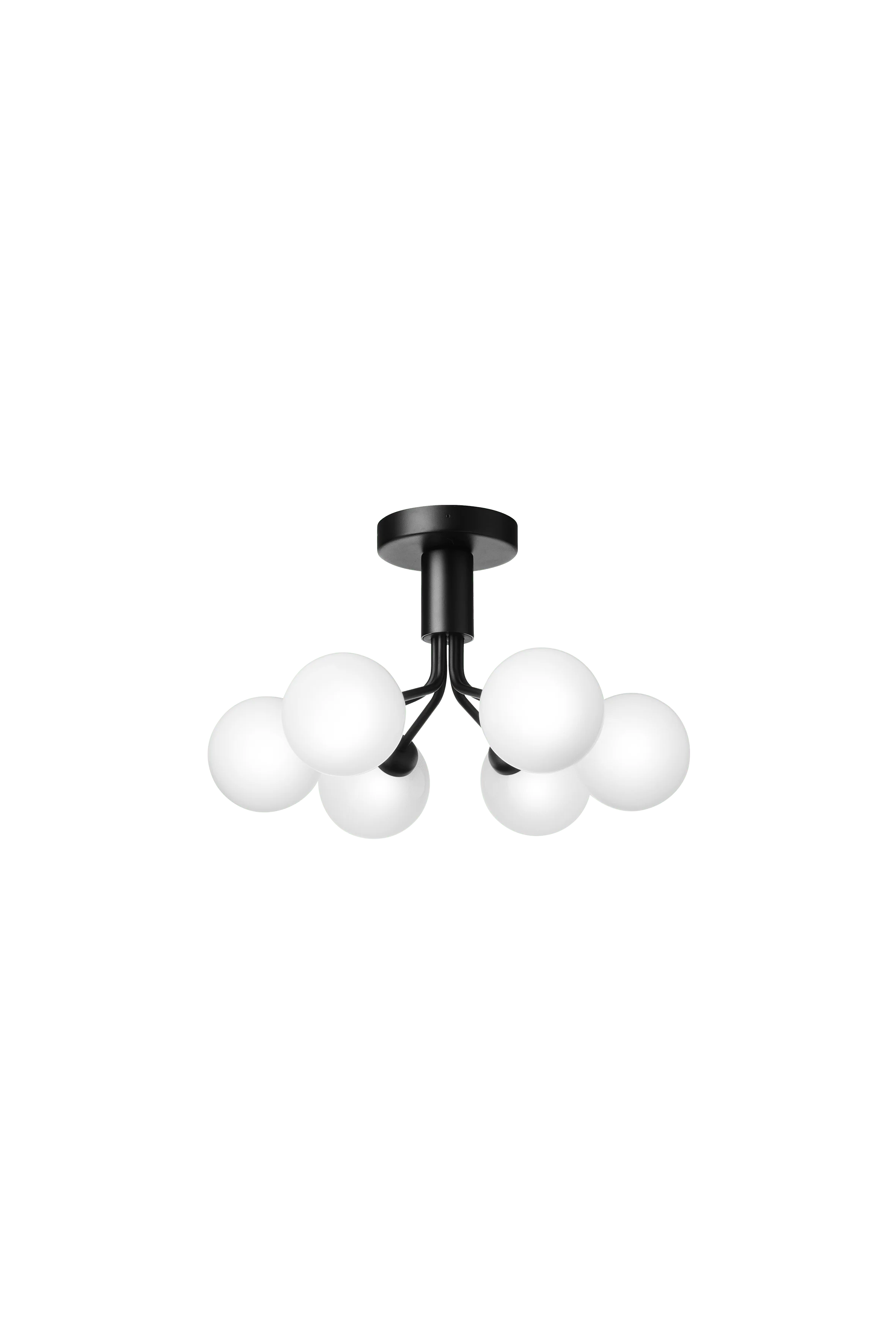 Lampa sufitowa APIALES 6 czarny z opalowym szkłem - Image 7